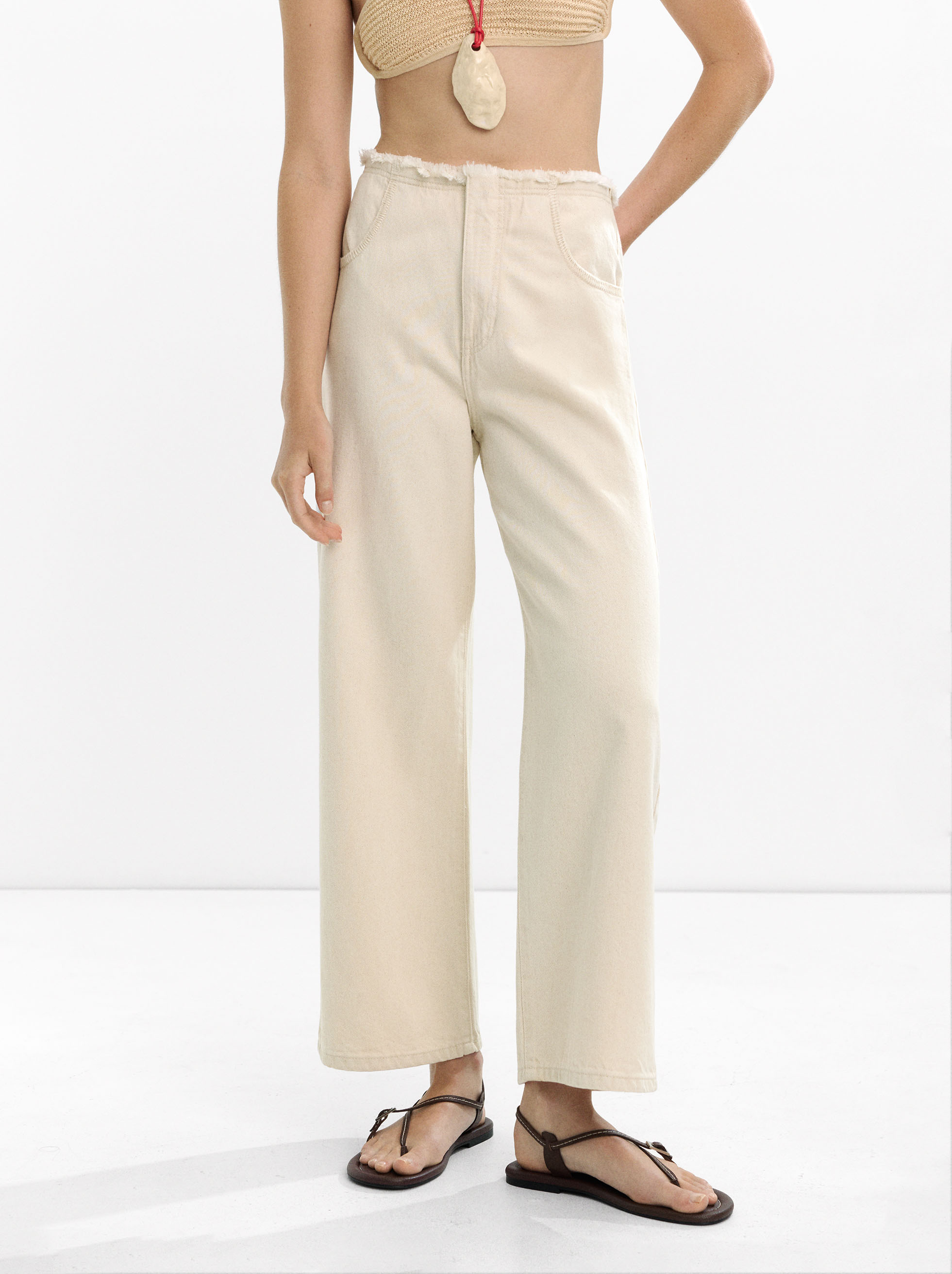 100% cotton denim trousers image number 1.0