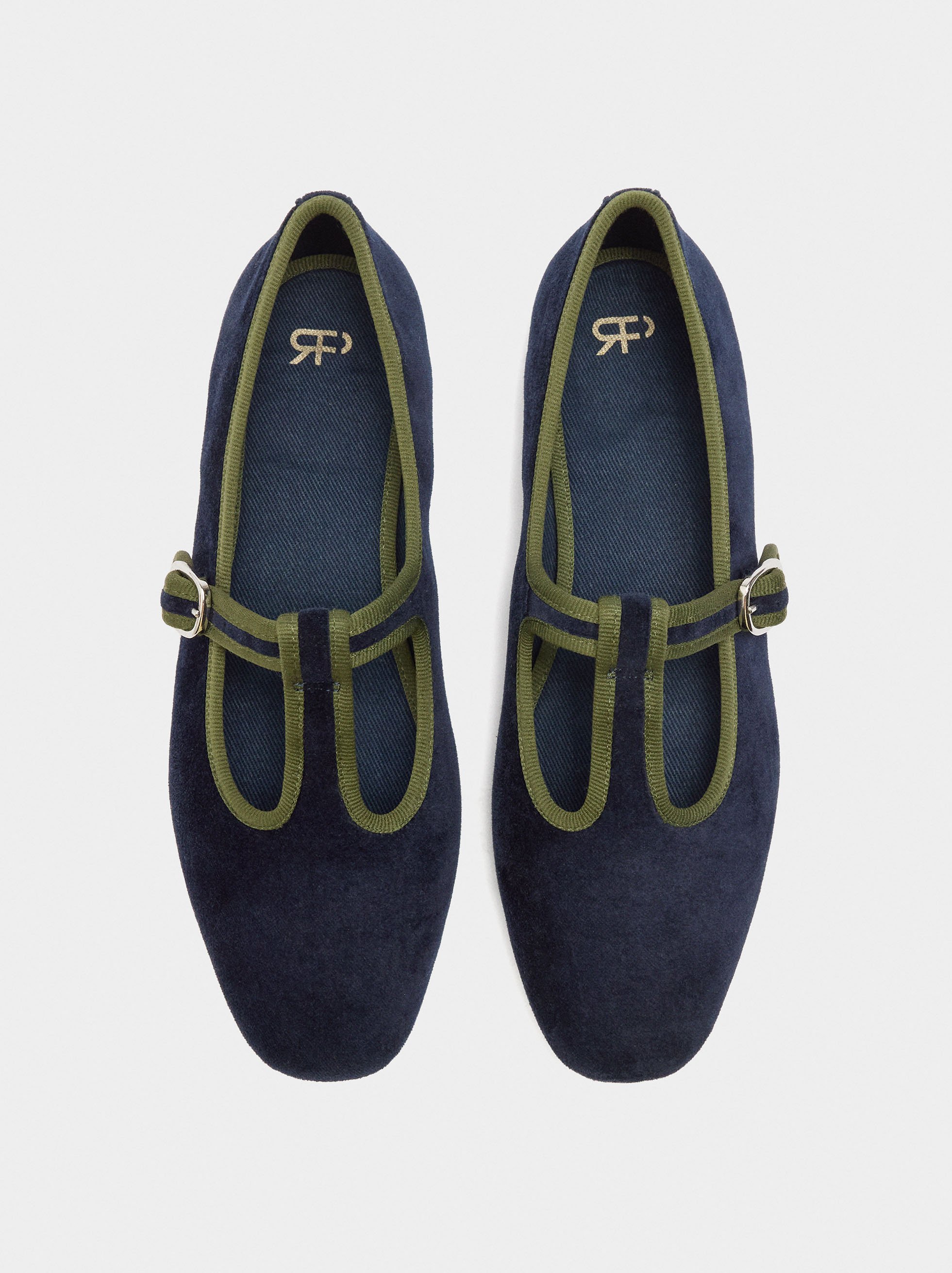 T-bar ballet flats with soft texture image number 0.0