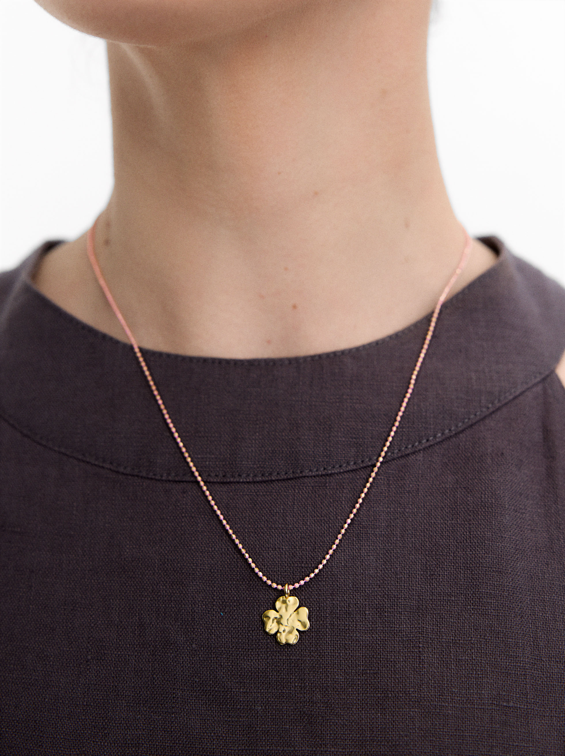 Enamelled clover necklace - 925 sterling silver image number 1.0