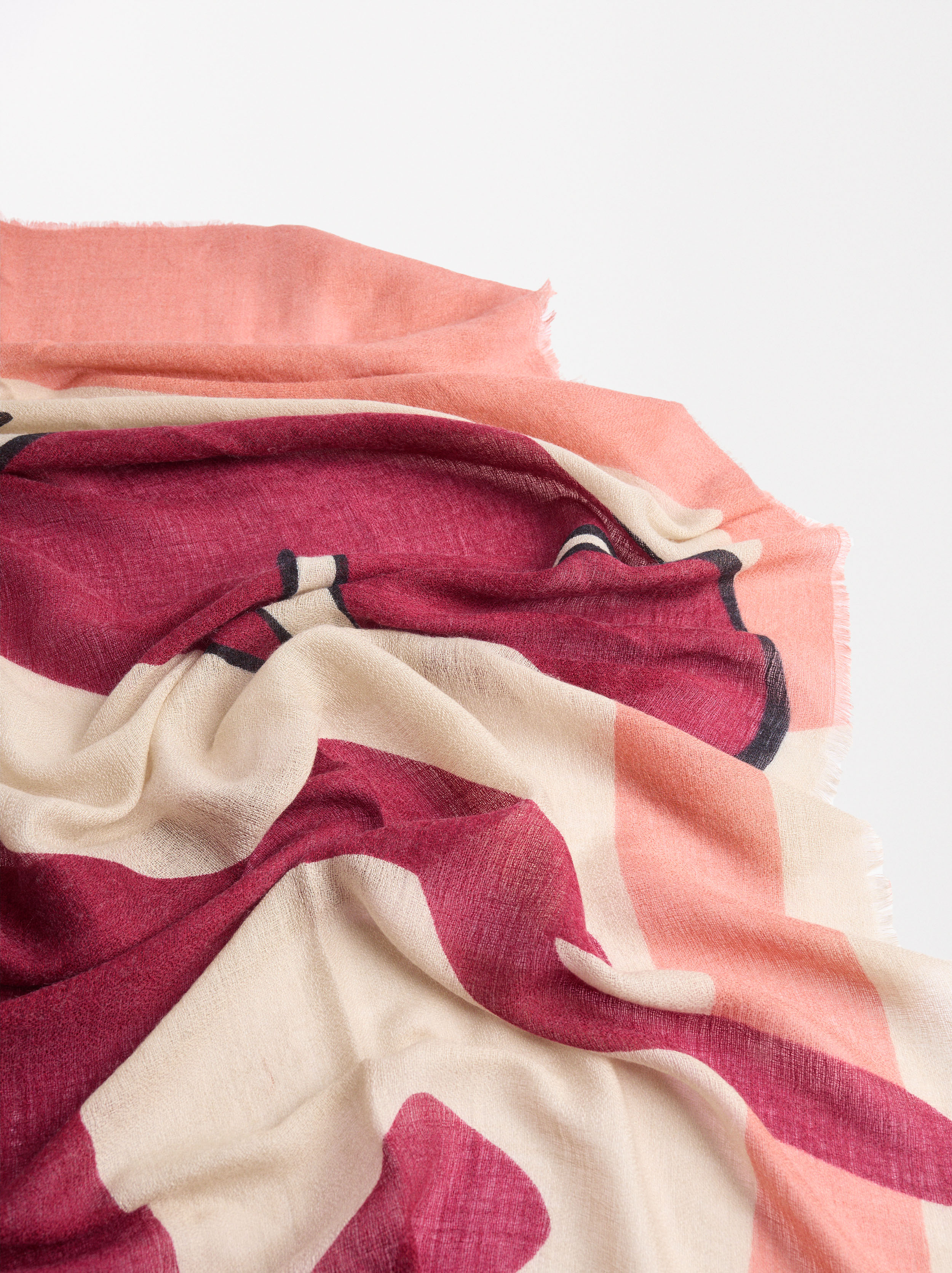 Printed scarf with wool blend image number 1.0