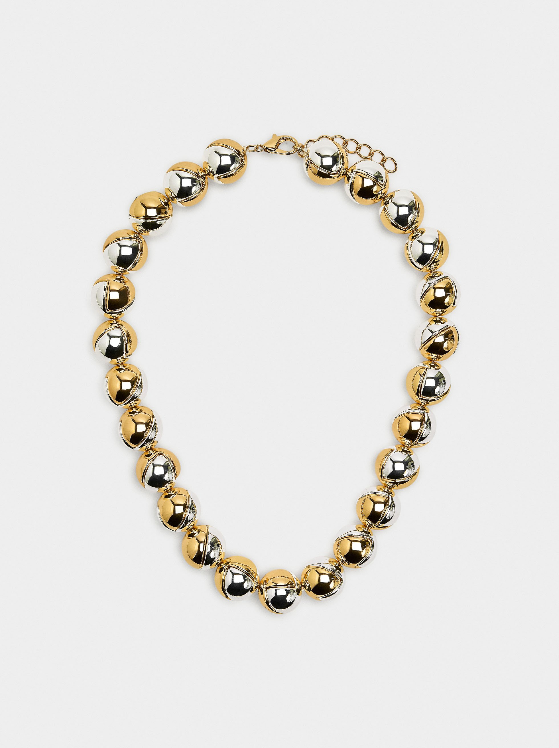 Necklace with bicolor spheres image number 0.0