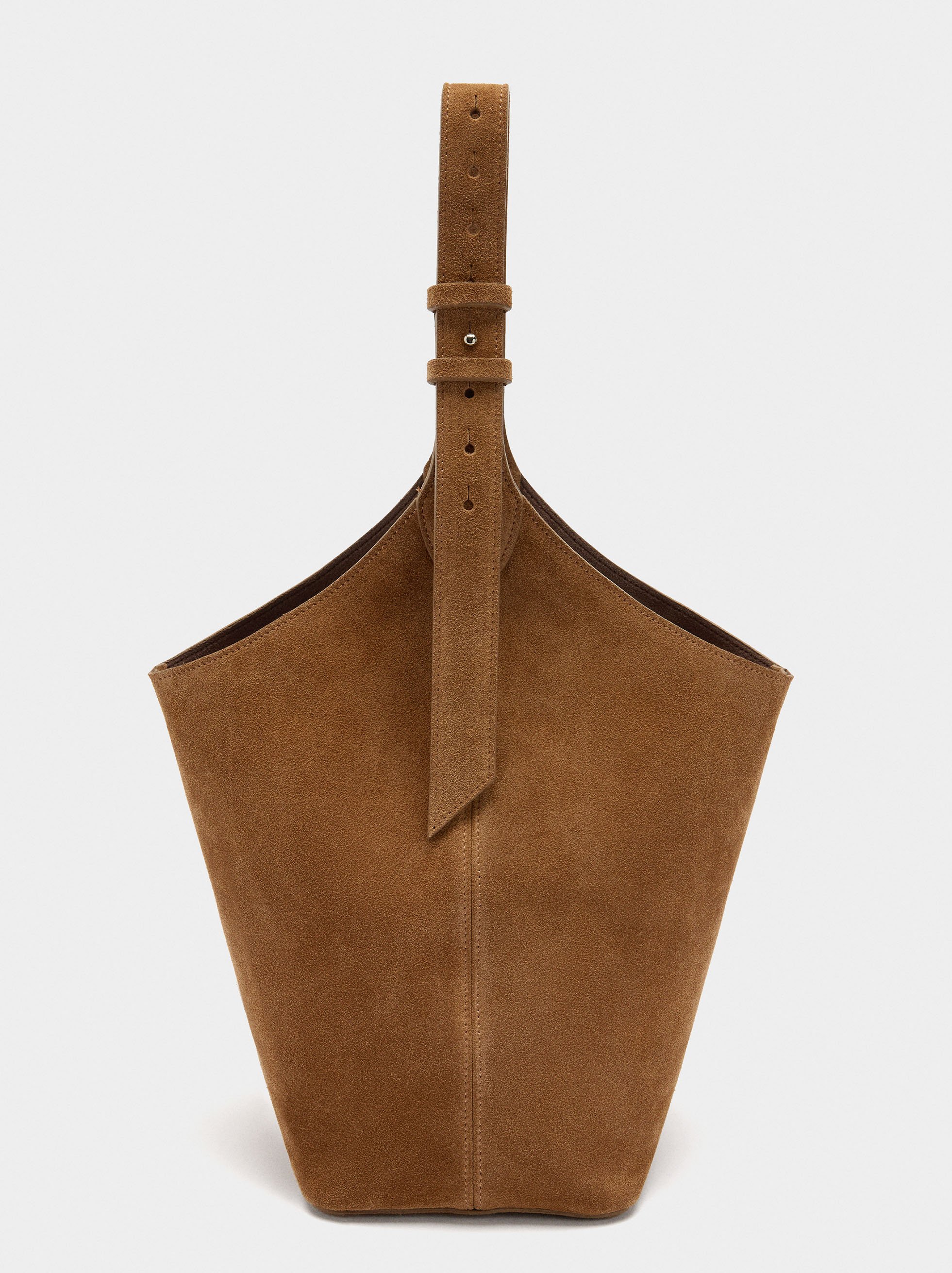 Suede bucket bag with inner pouch image number 2.0