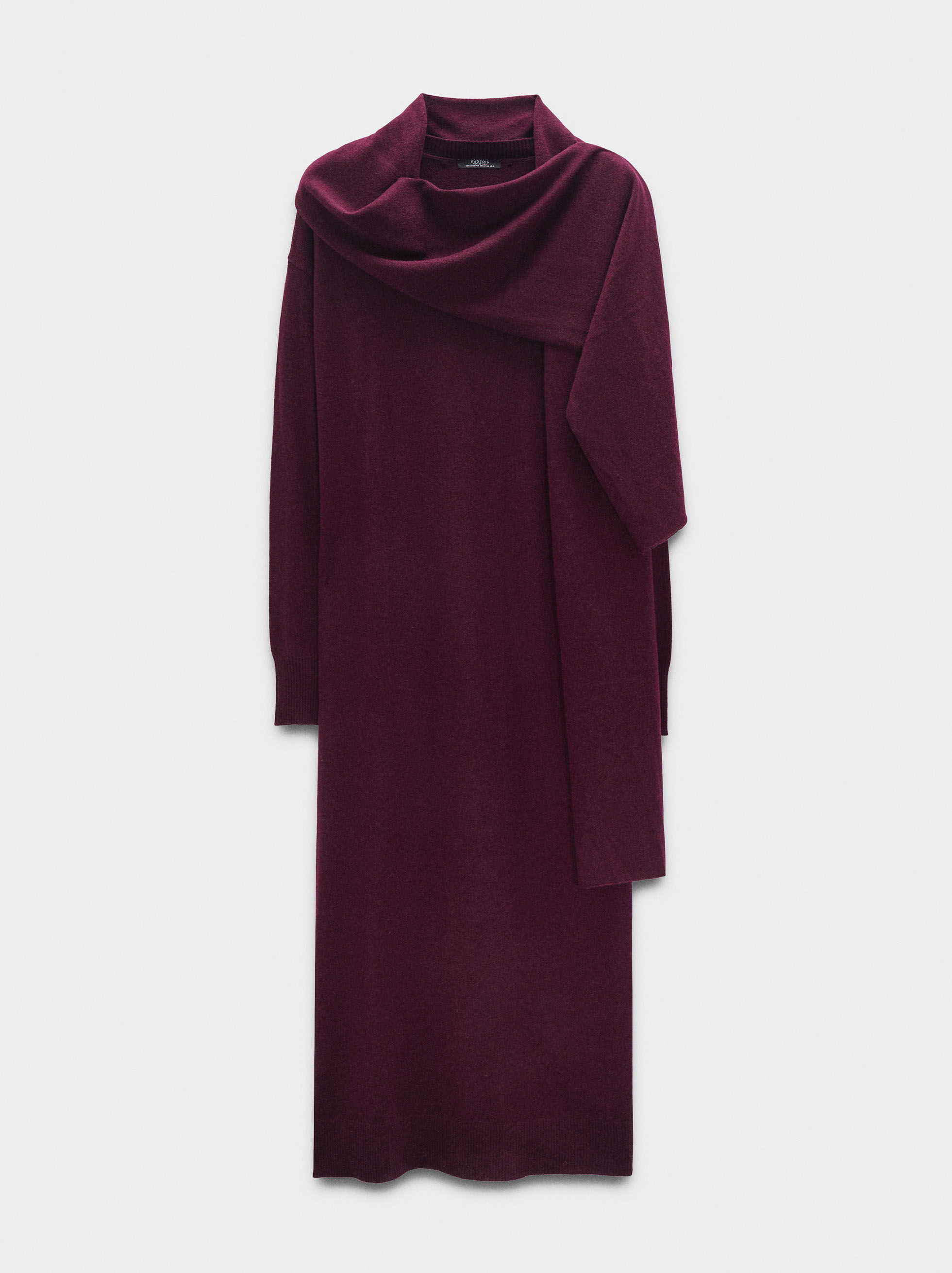 Robe midi en maille avec écharpe image number 5.0