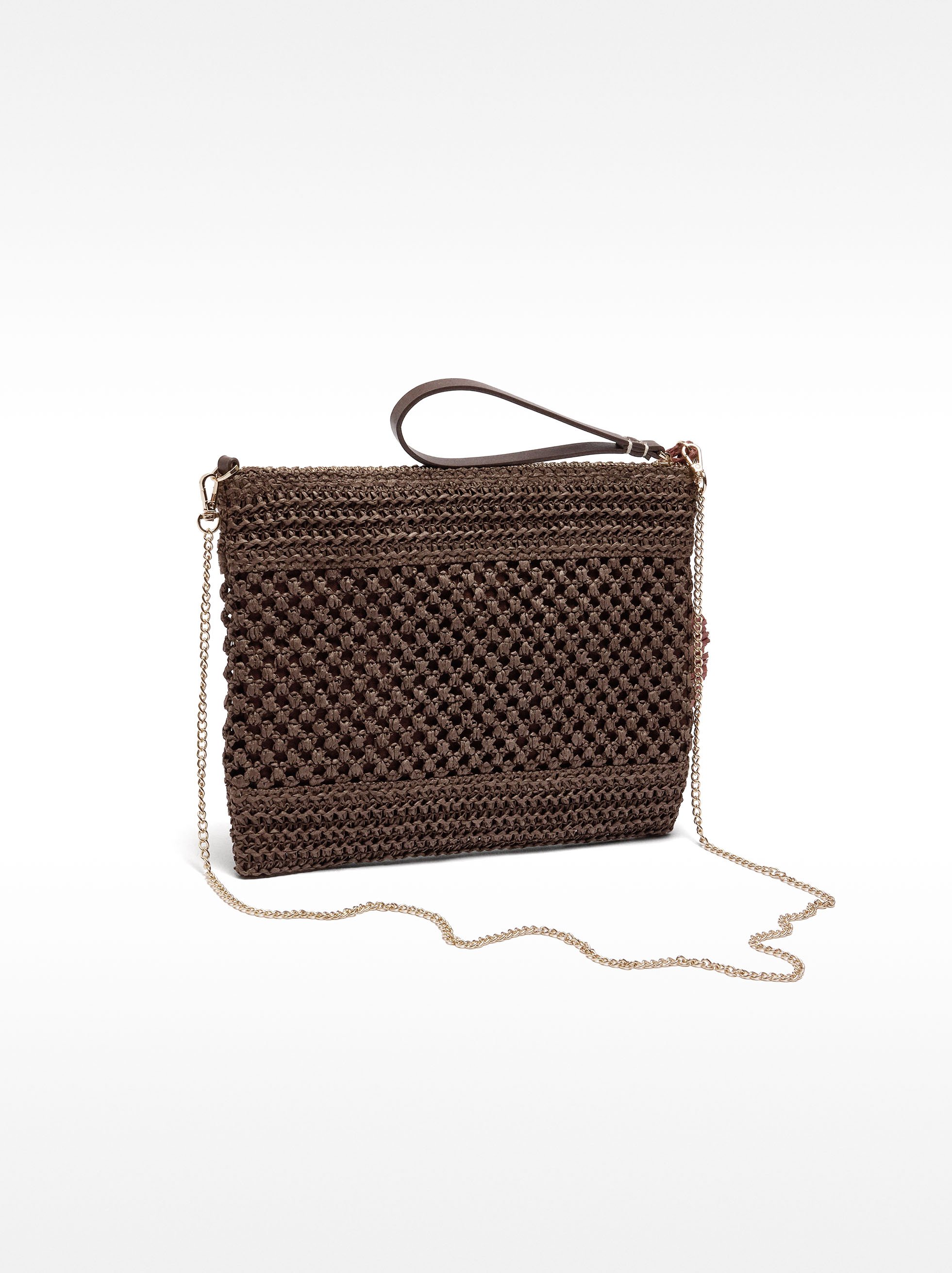 Straw-effect envelope handbag image number 2.0