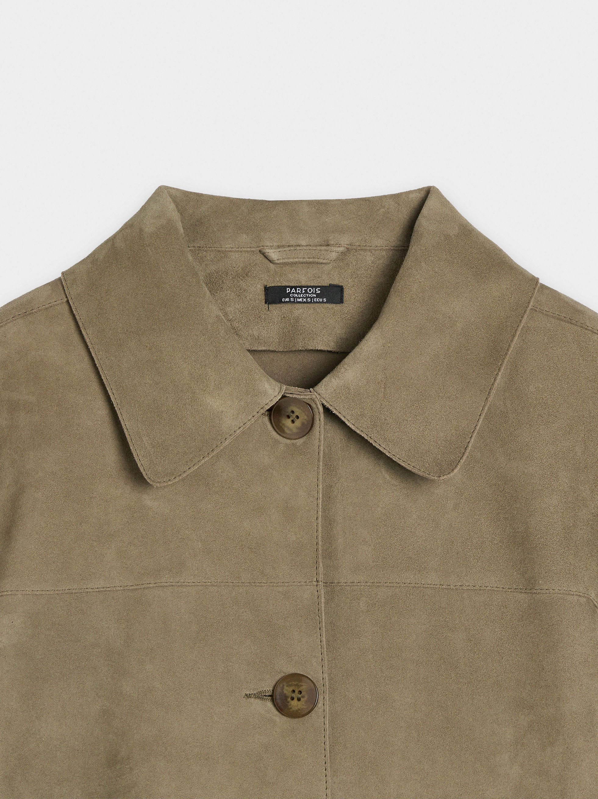 Chaqueta de piel con botones image number 6.0