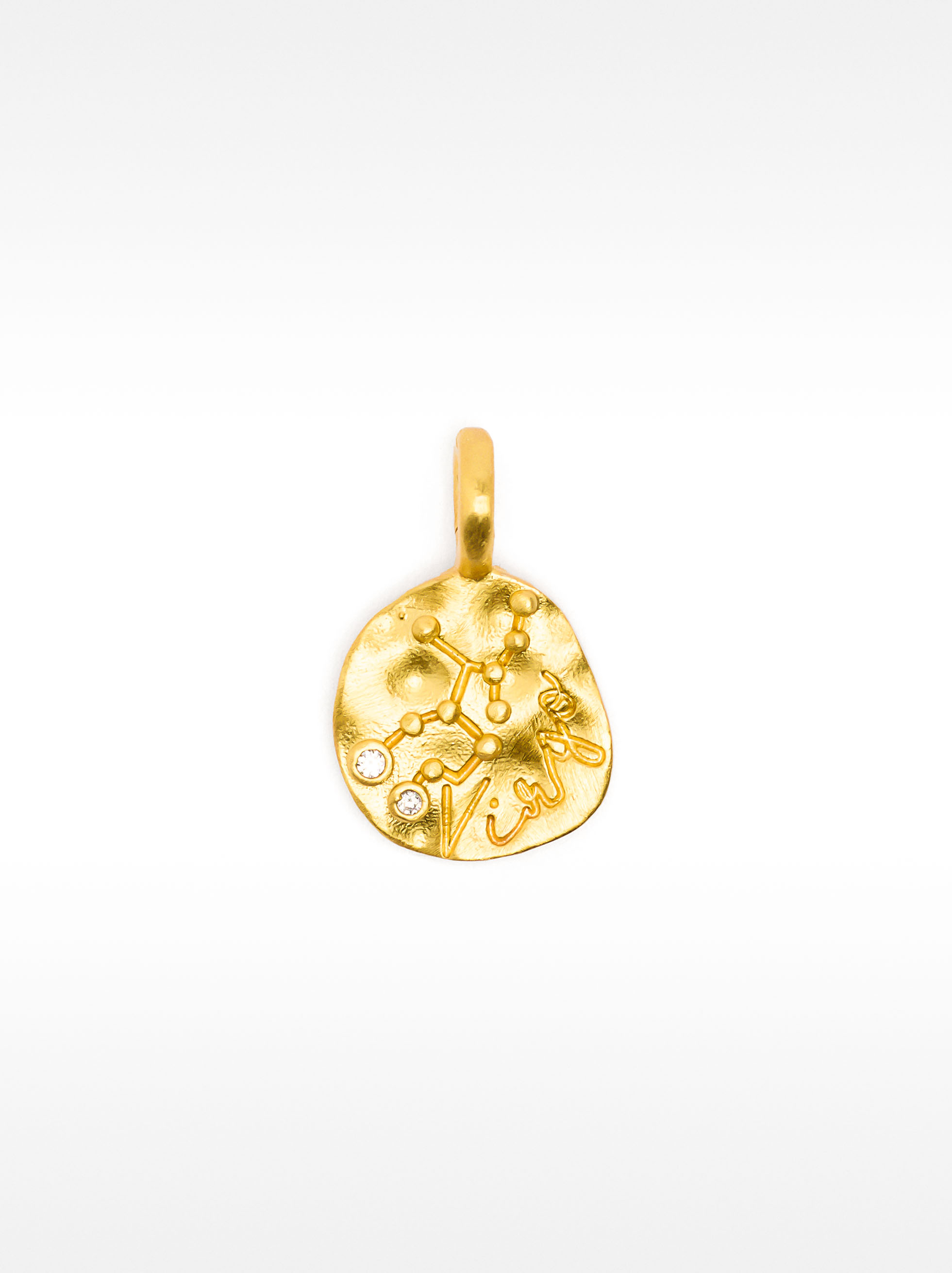 Médaille constellation VIERGE plaqué or 18k image number 0.0