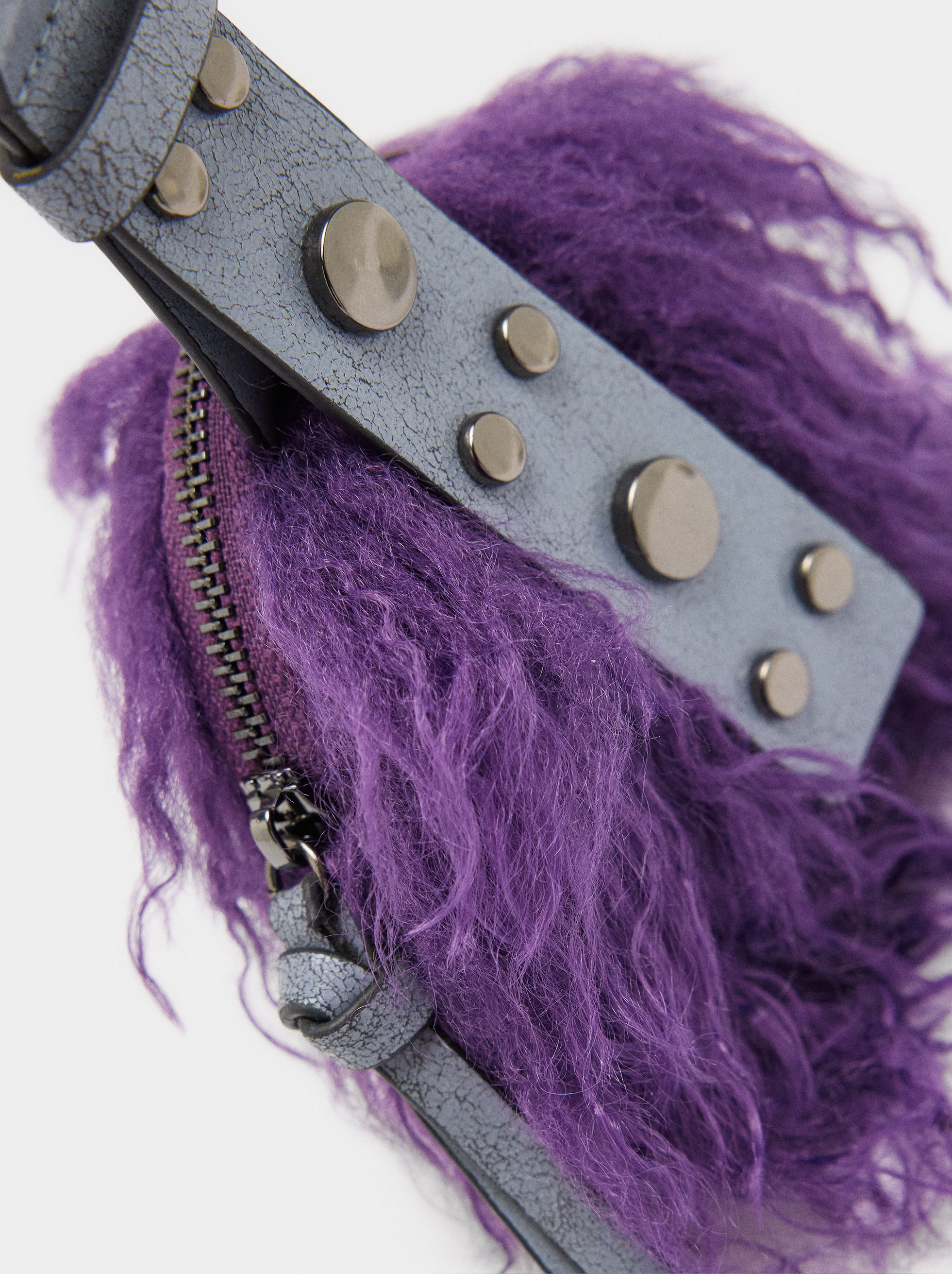 Faux fur coin purse charm image number 1.0