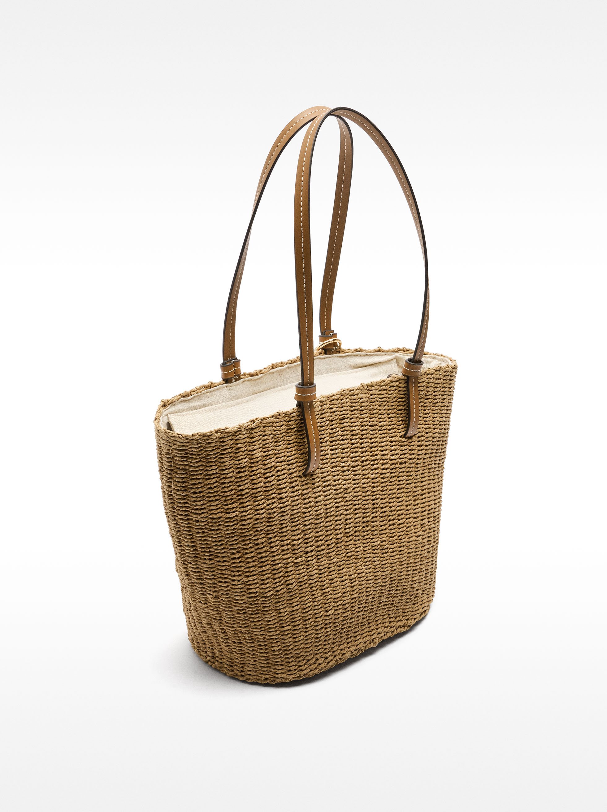 Bolso hombro efecto rafia image number 2.0
