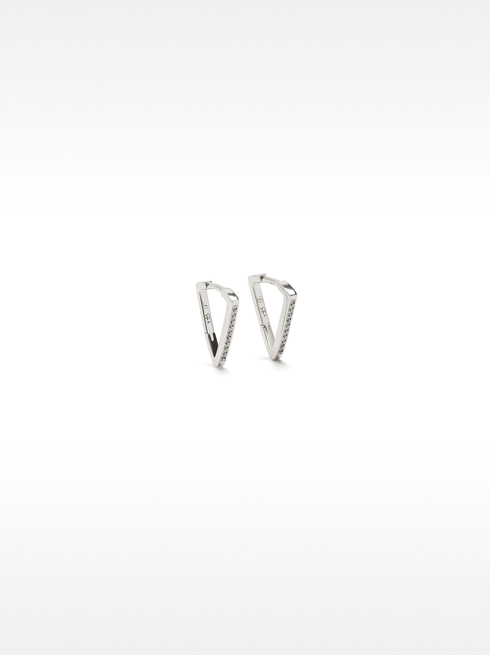 Boucles d’oreilles triangles avec zircons - argent sterling 925 image number 0.0
