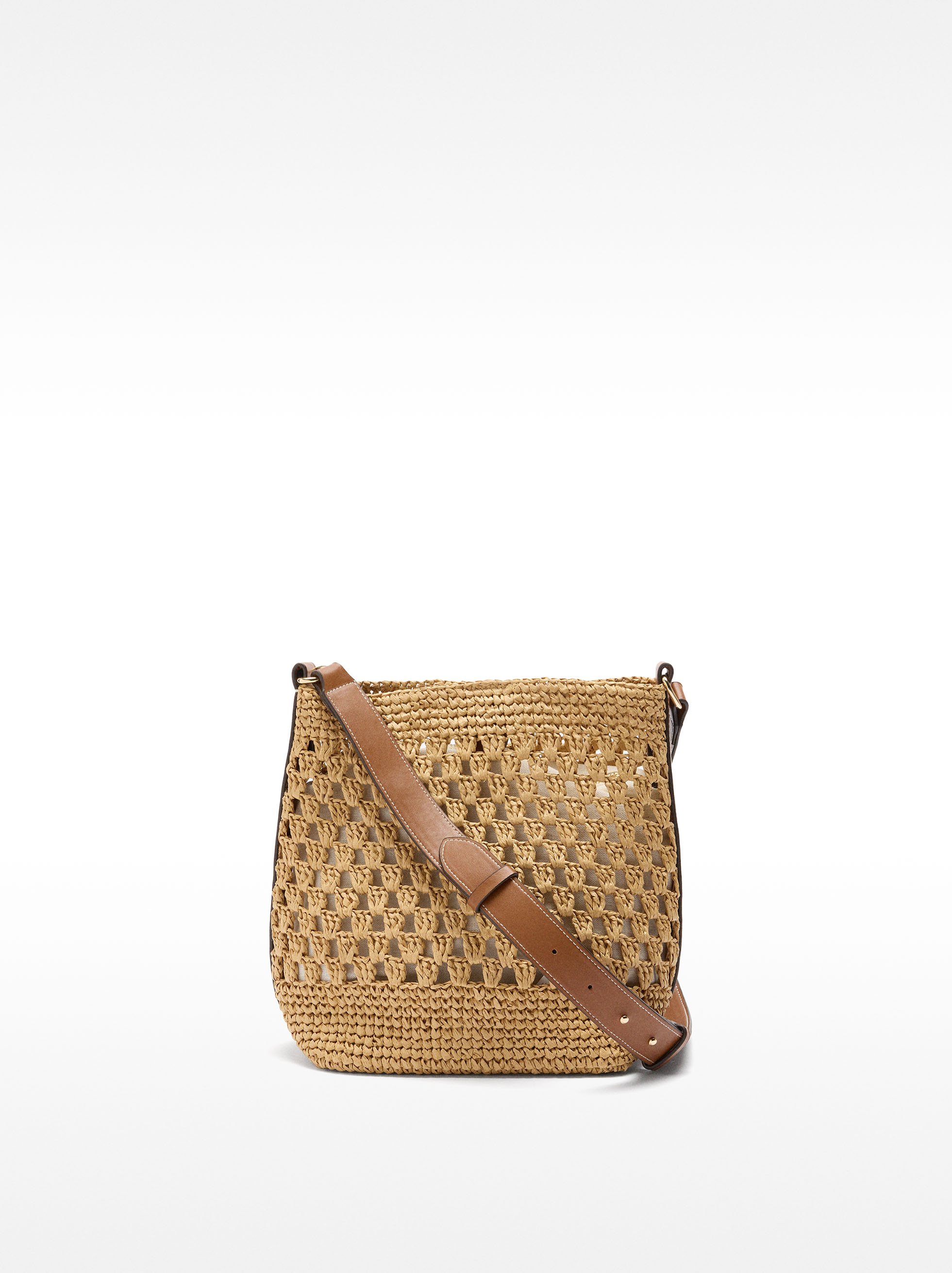 Straw-effect shoulder bag  image number 0.0