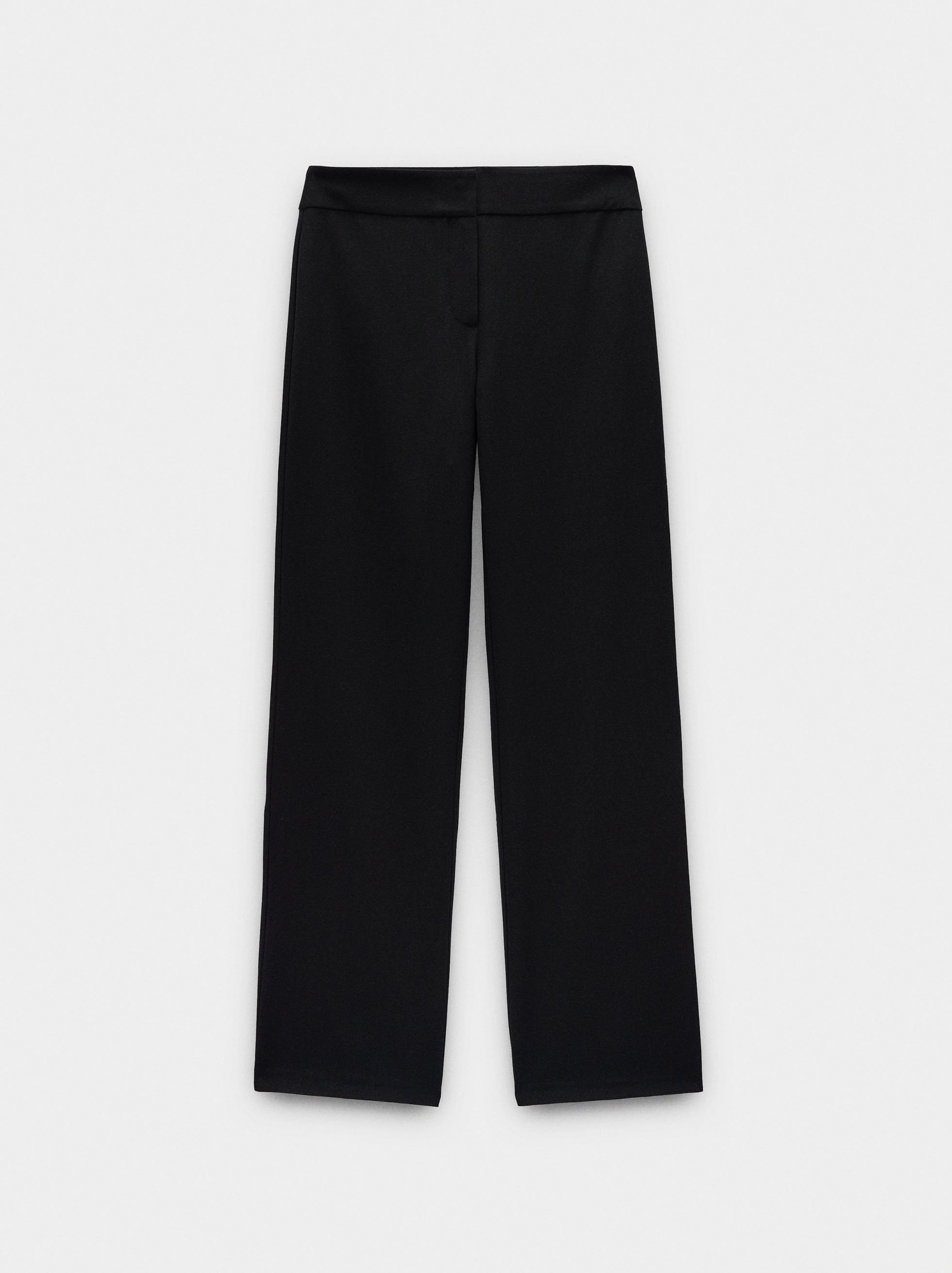 Straight trousers with mid-rise waist image number 4.0