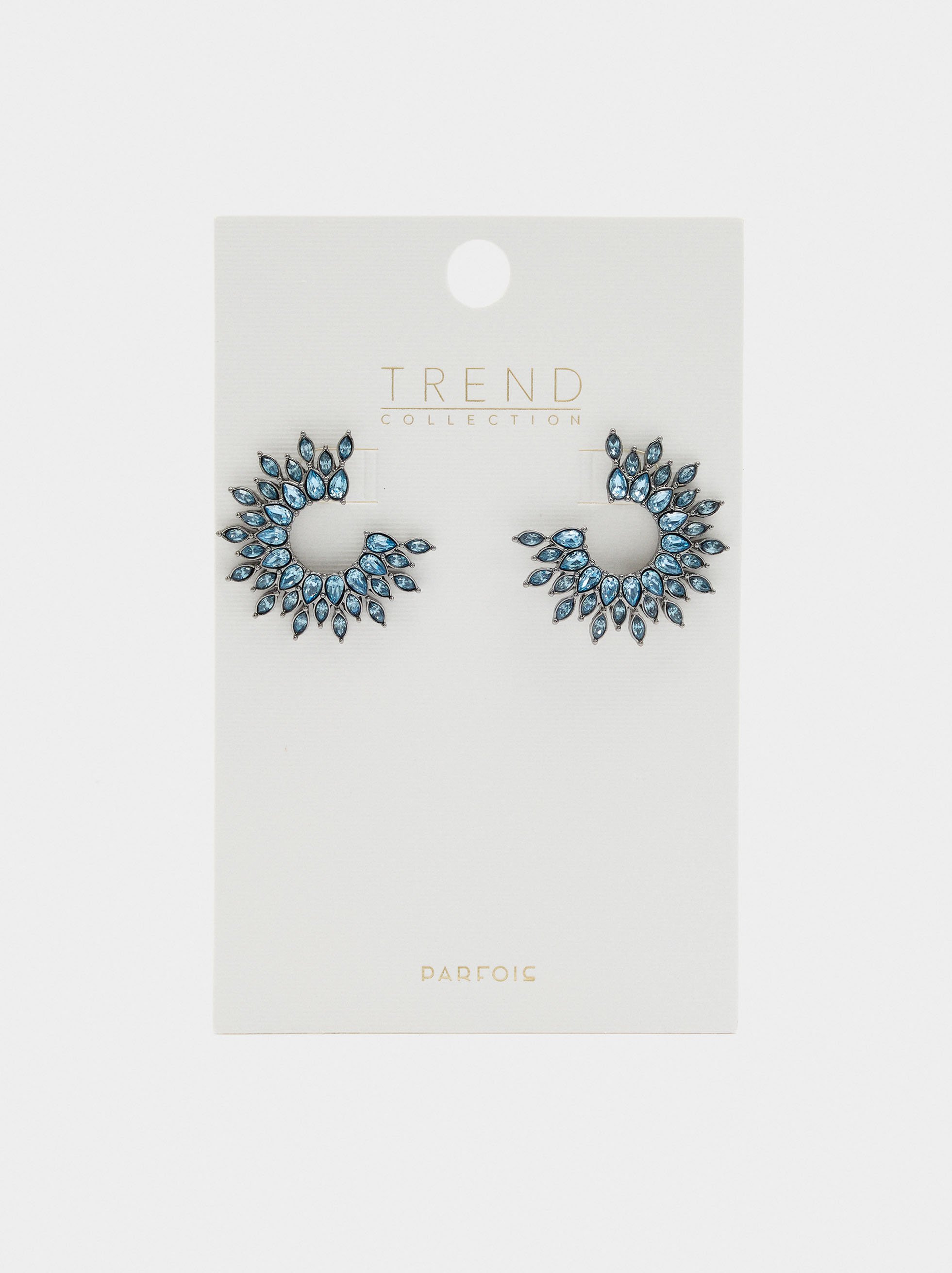 Brincos maxi aros com cristais image number 2.0