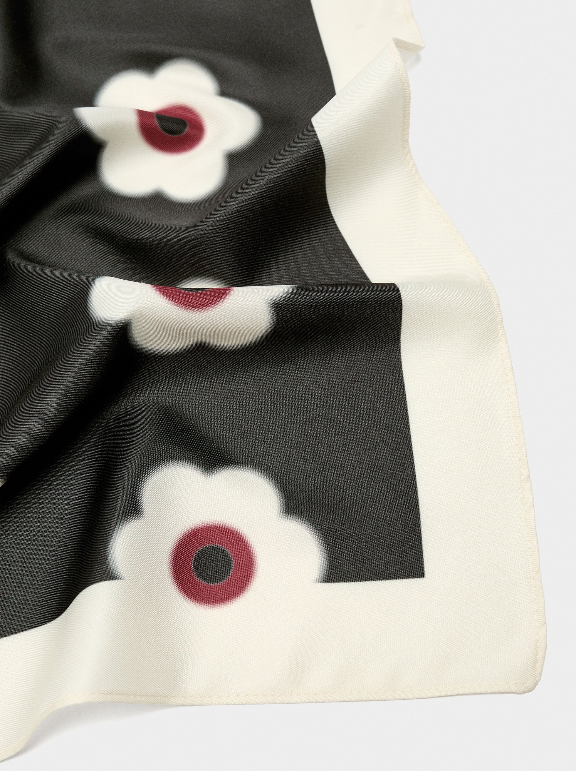 Satin square printed scarf image number 1.0