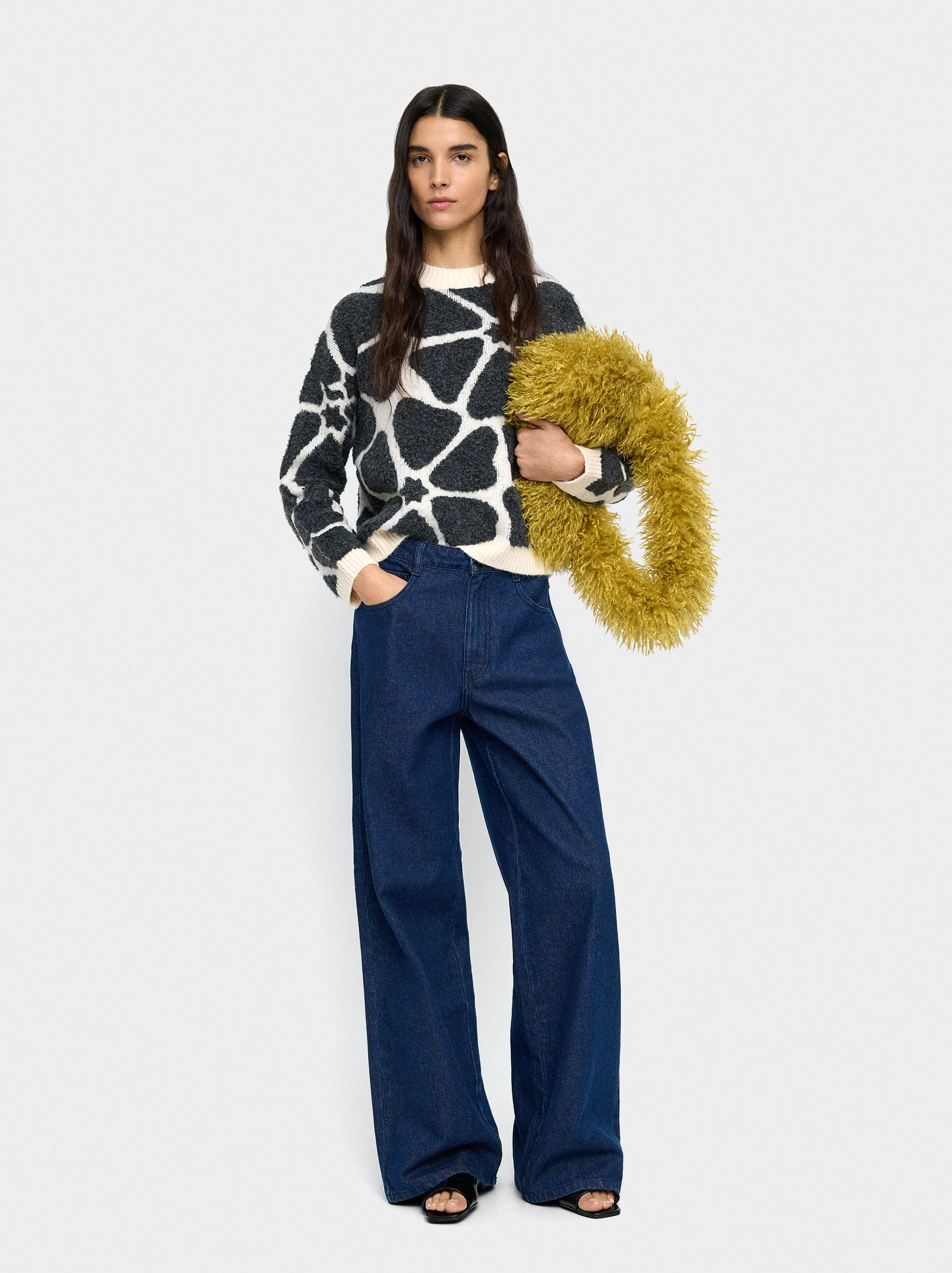 Sweater with jacquard knit image number 0.0