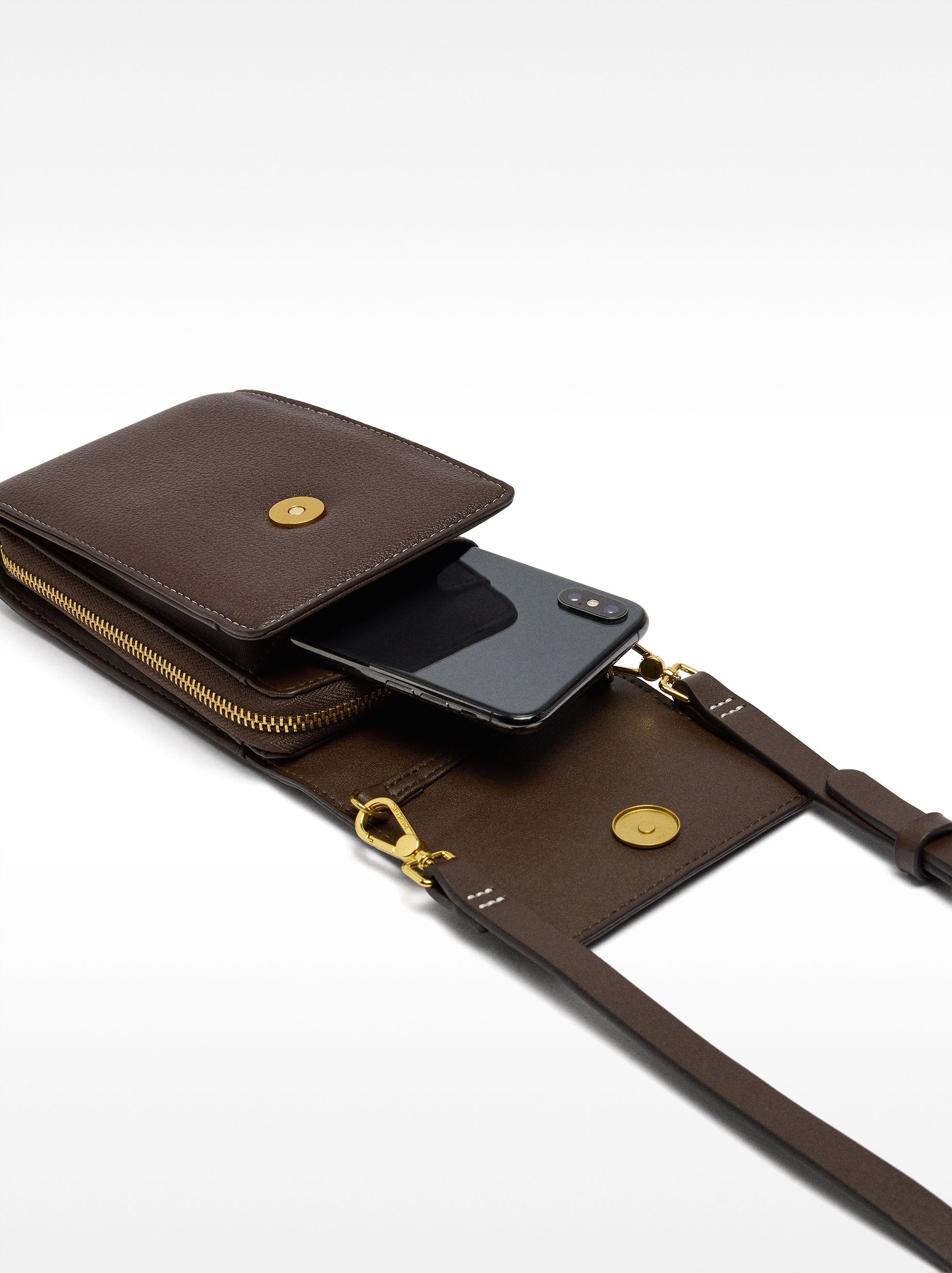 Phone bag with flap closure image number 3.0