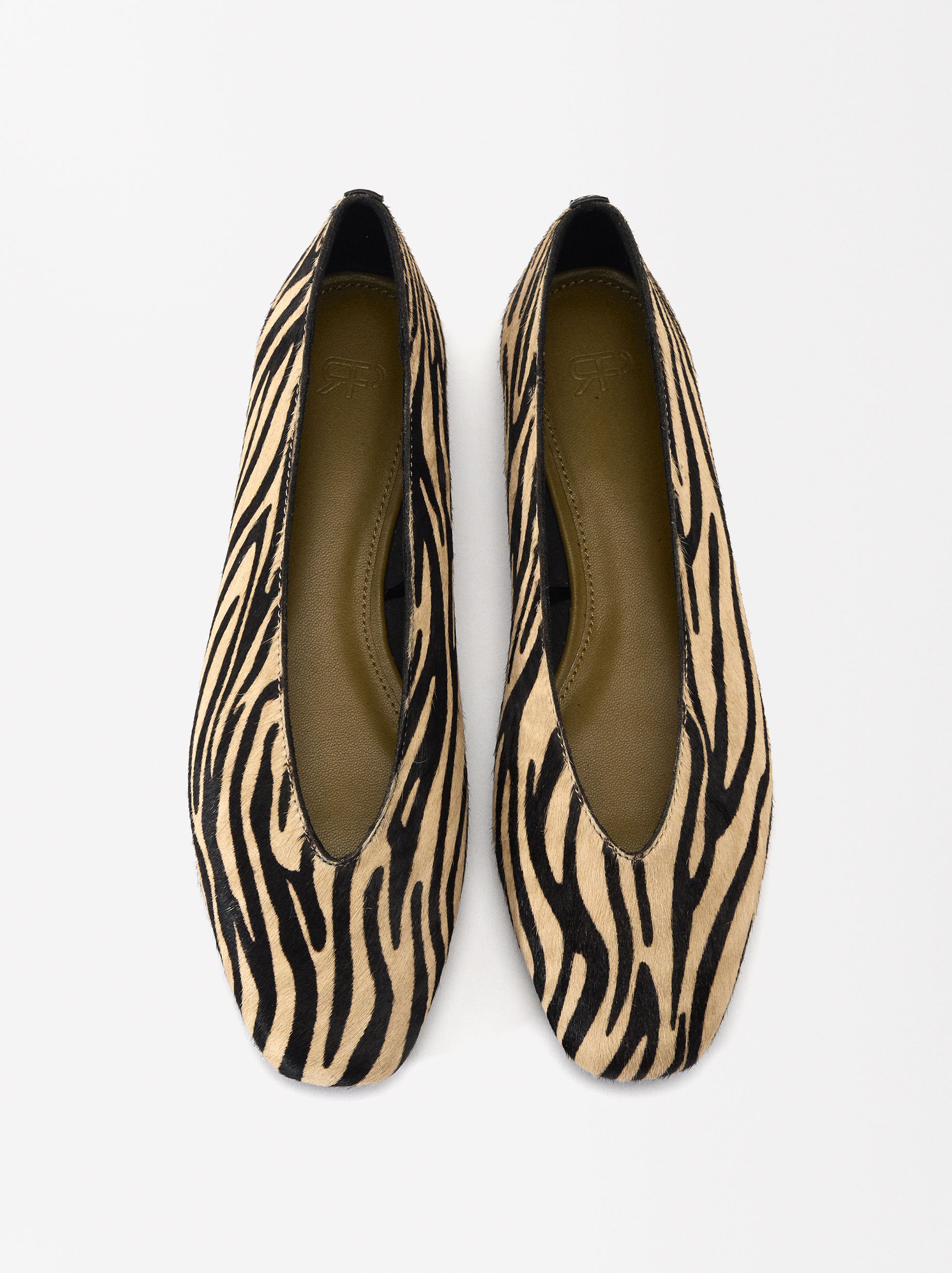 Ballerina aus Leder mit Animal-Print image number 0.0
