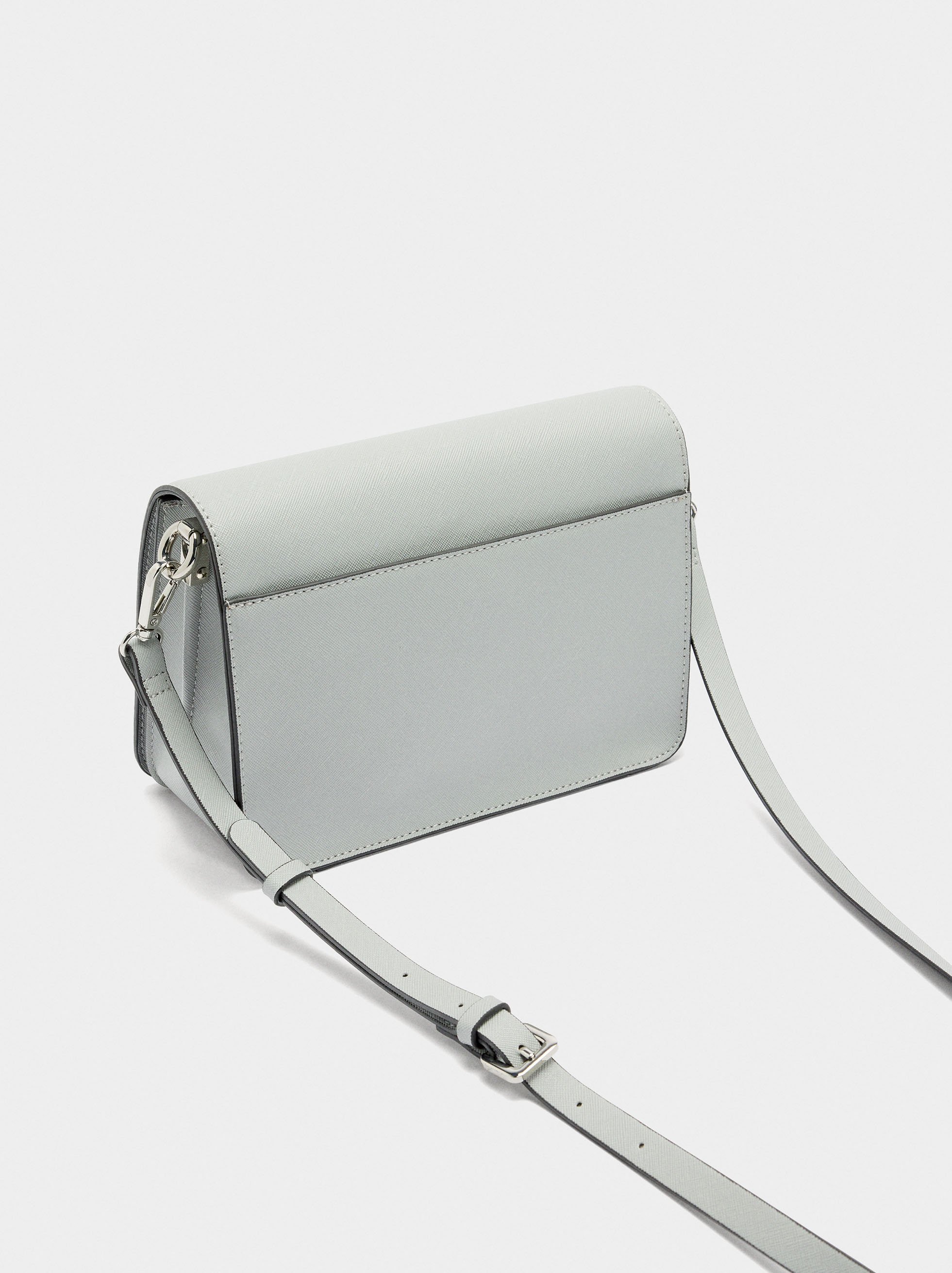 Crossbody bag with texture and flap closure image number 2.0