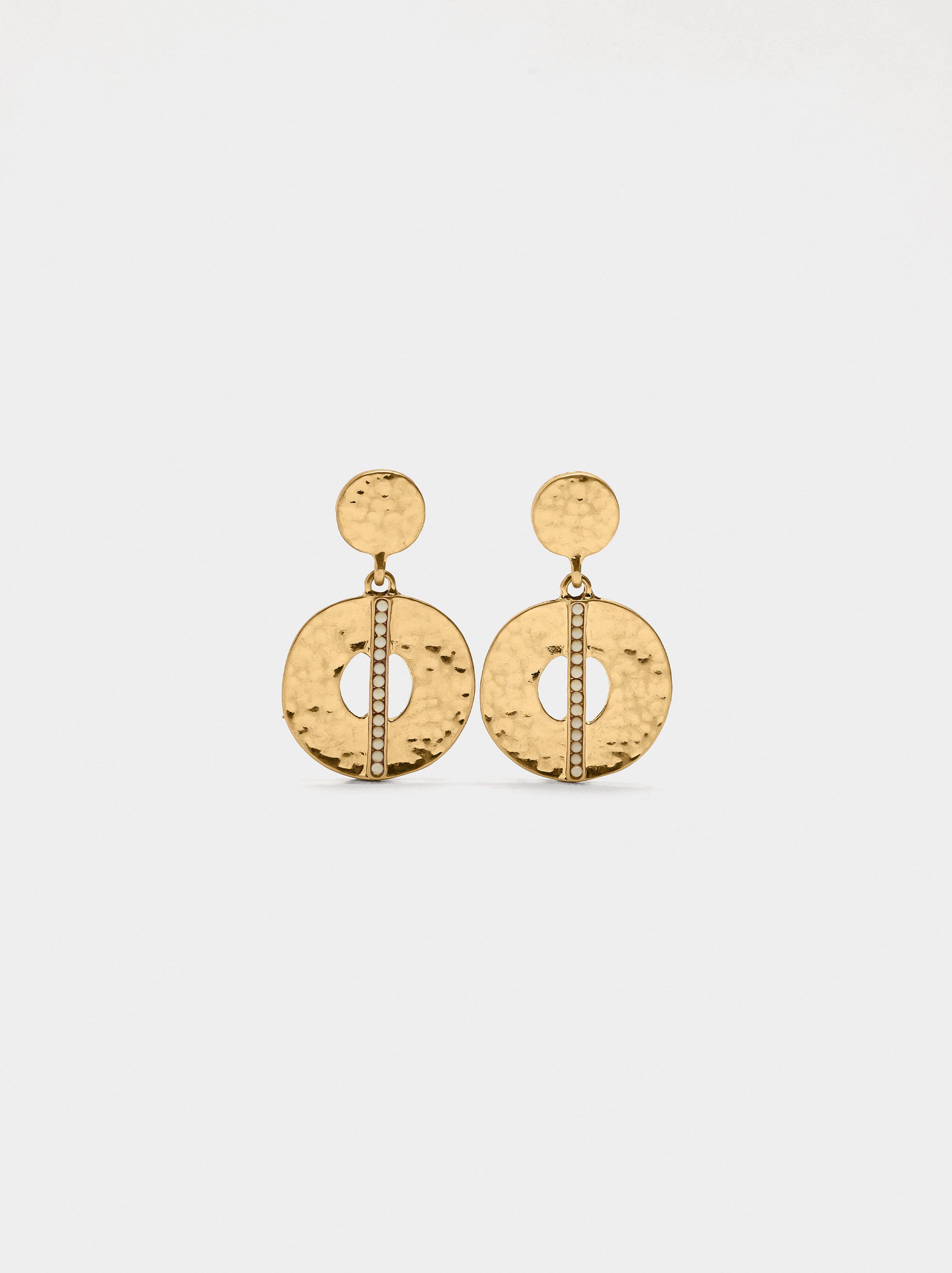 Hoop earrings with central line image number 0.0