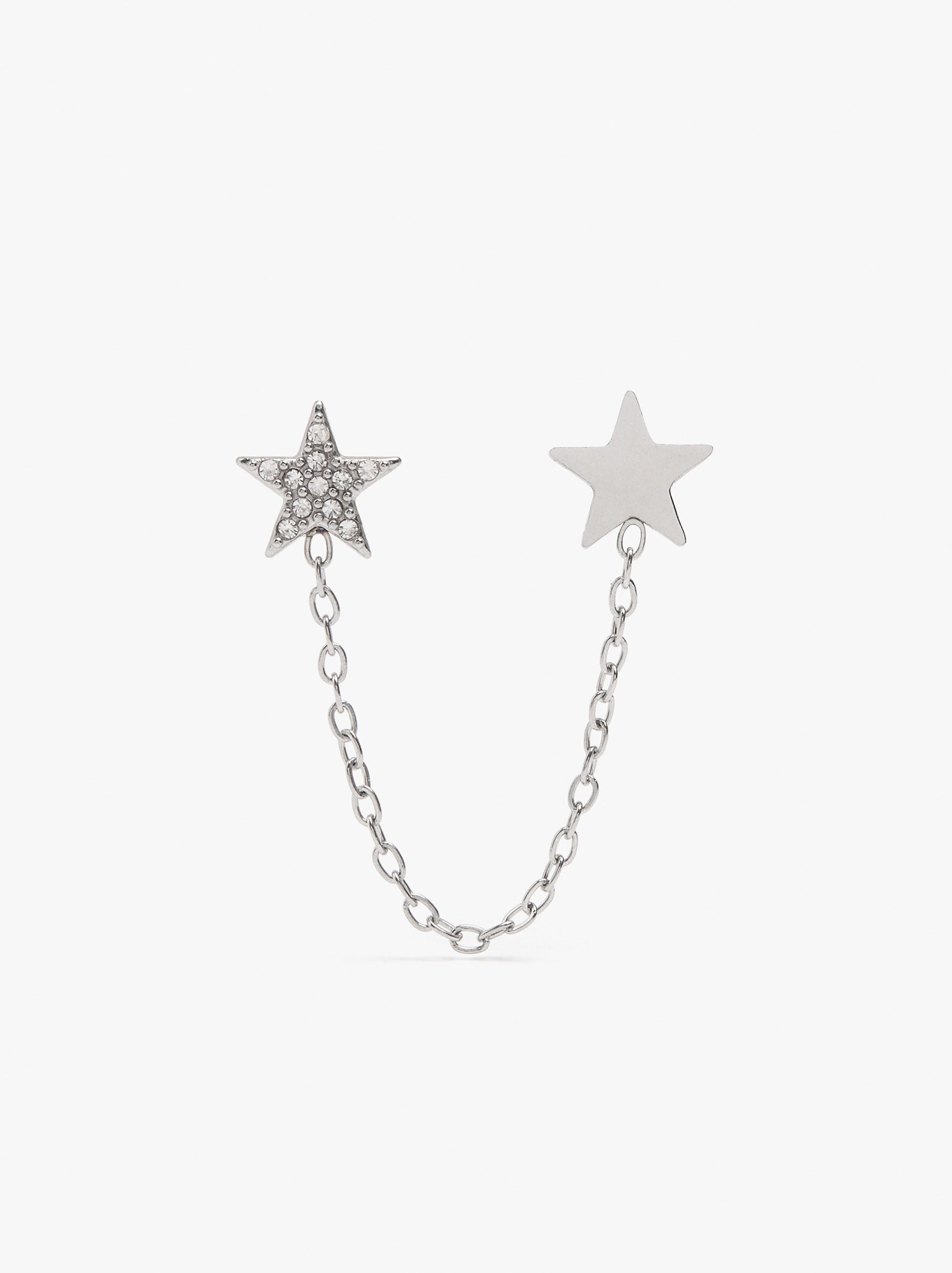 Individual star earring with chain - stainless steel image number 0.0