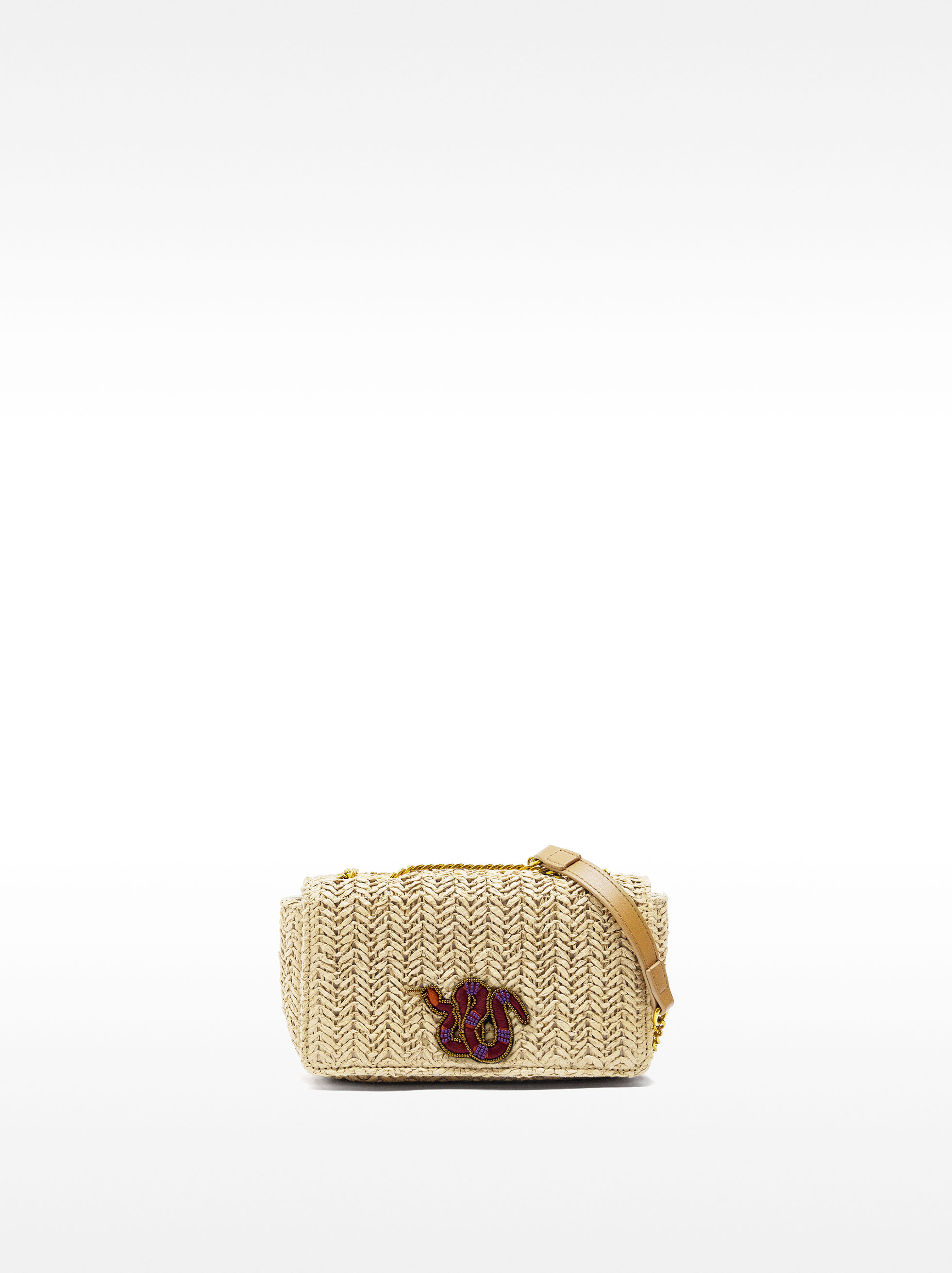 Borsa a spalla in effetto paglia image number 0.0