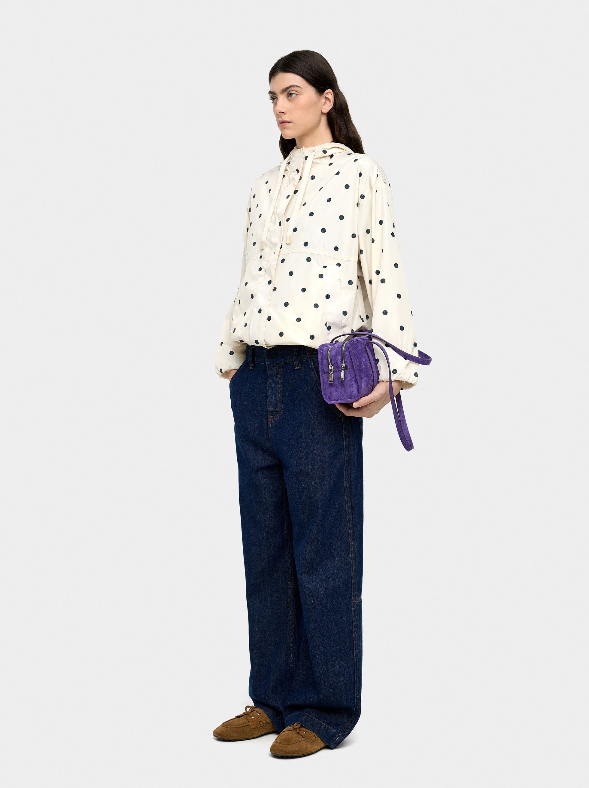 Polka dot parka with hood image number 1.0