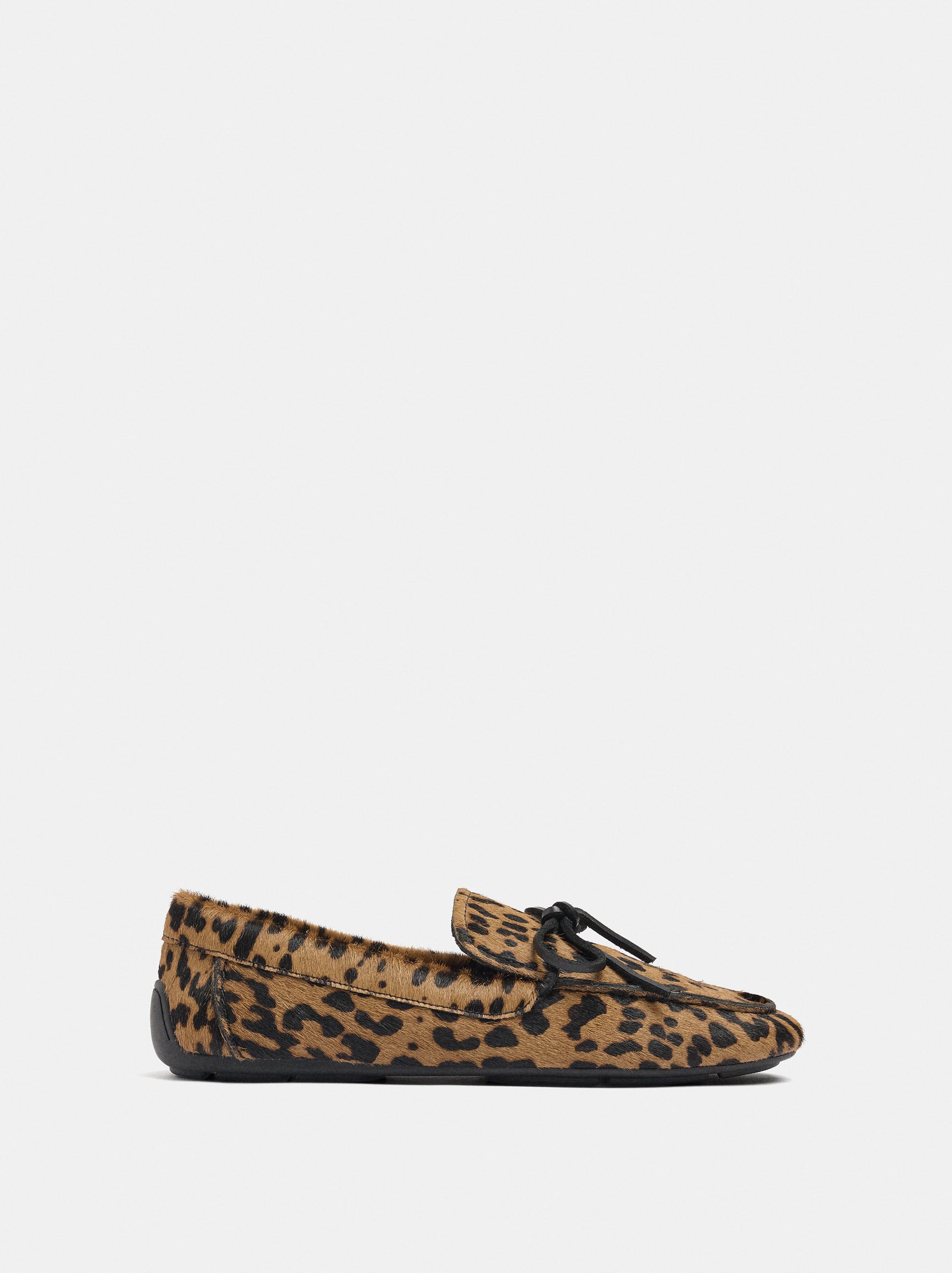 Animal print leather loafers image number 2.0