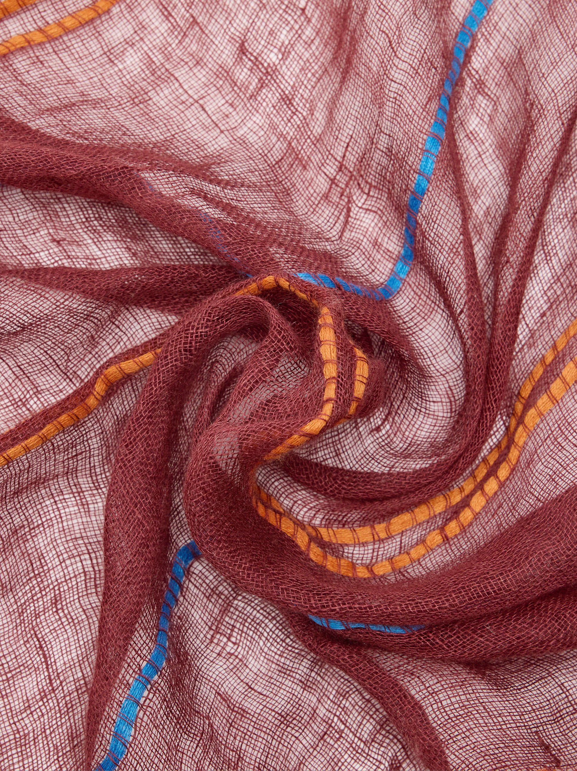 Linen pashmina with topstitching image number 1.0