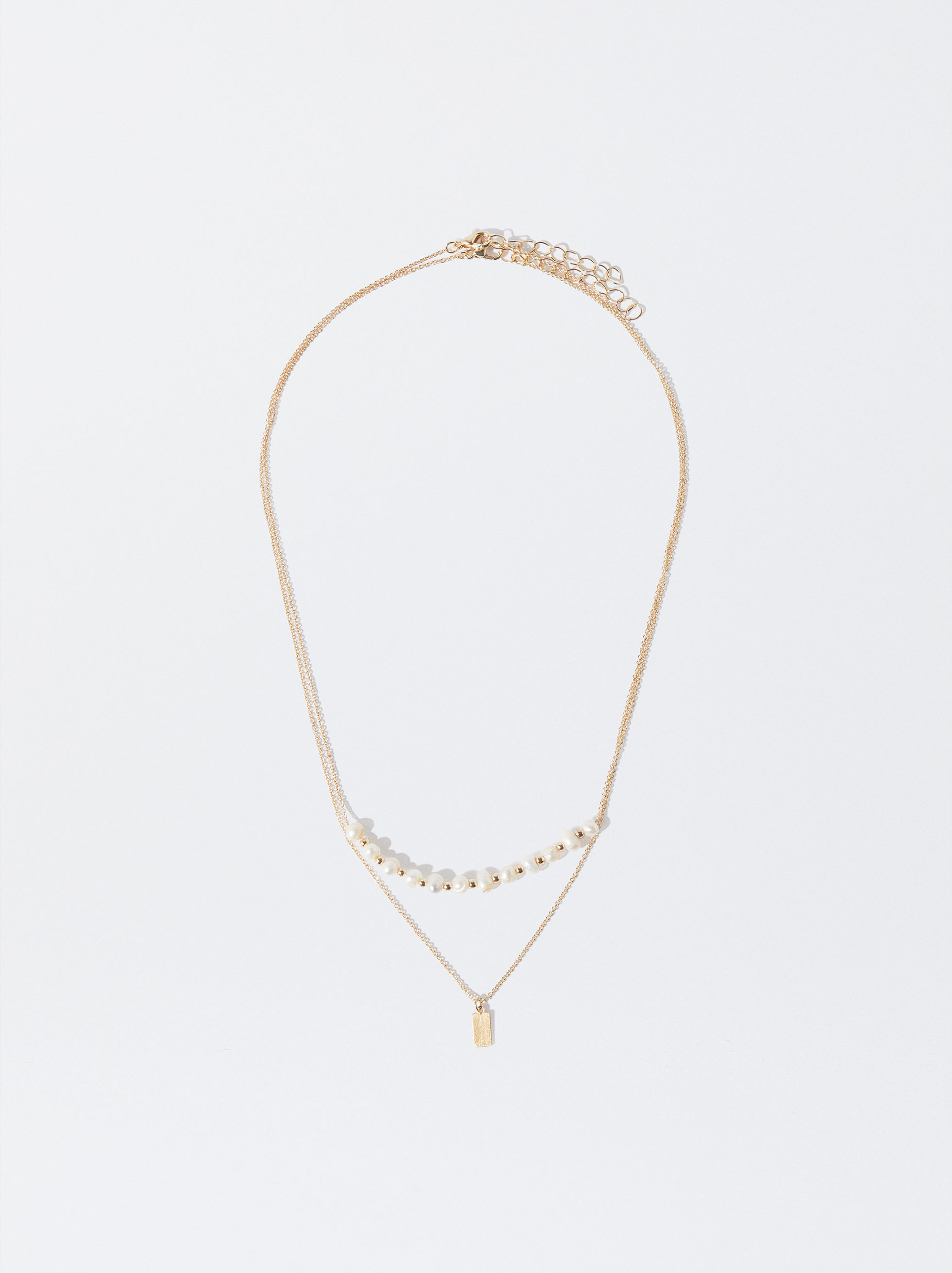 Gold Necklace With Pearls image number 0.0
