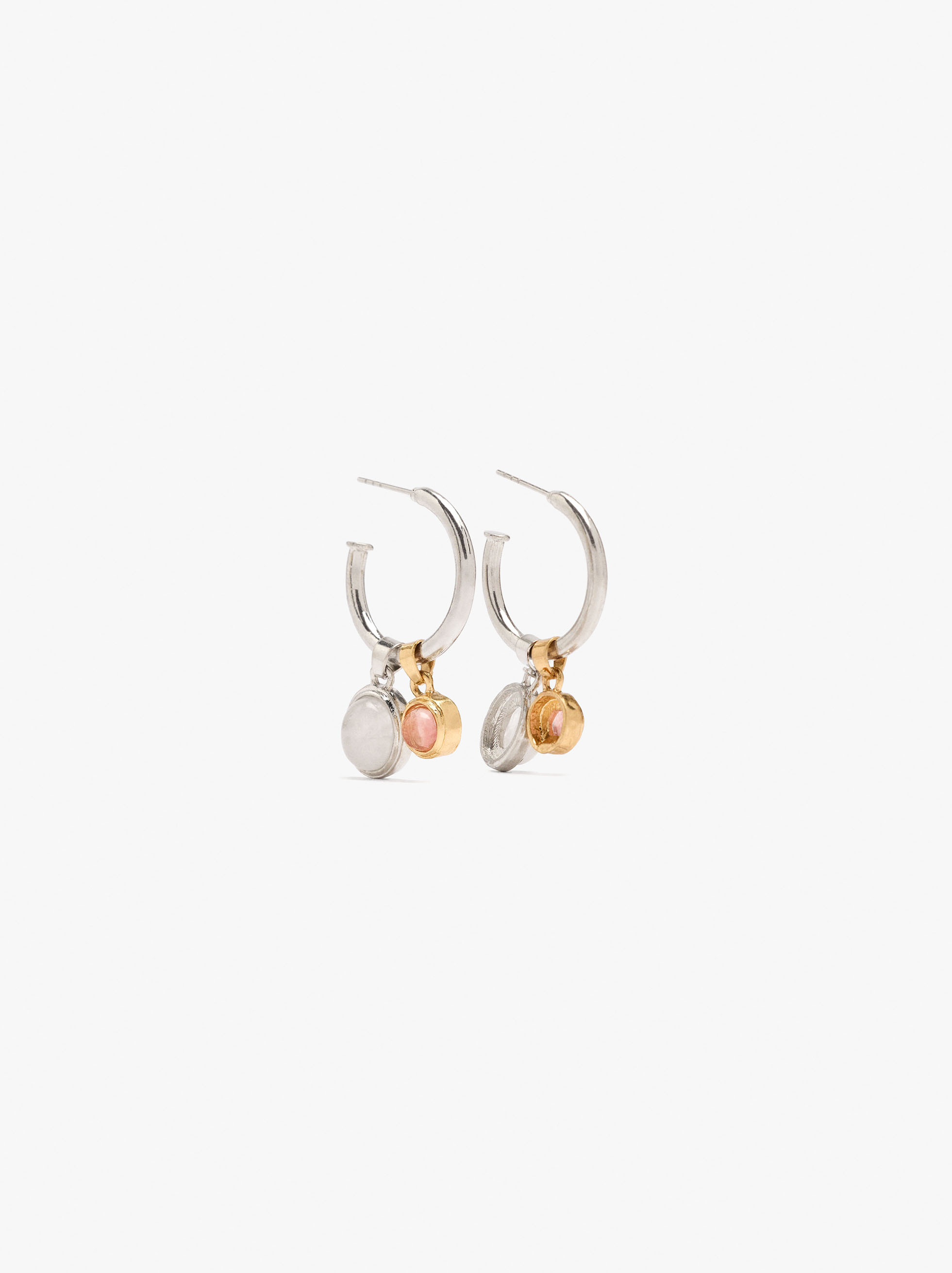 Pendientes de aro con piedras image number 0.0