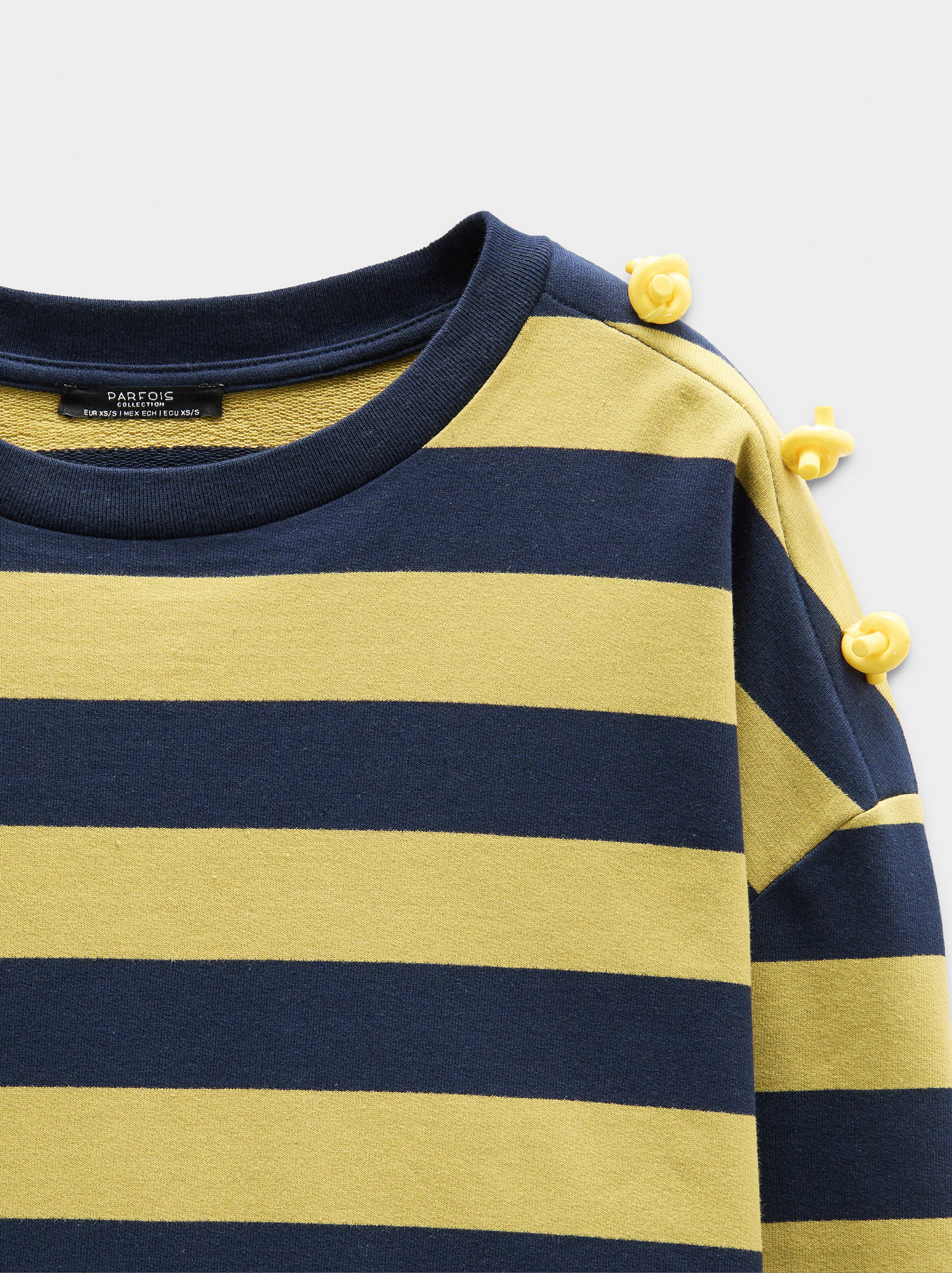 Sweatshirt with stripes 100% cotton image number 6.0