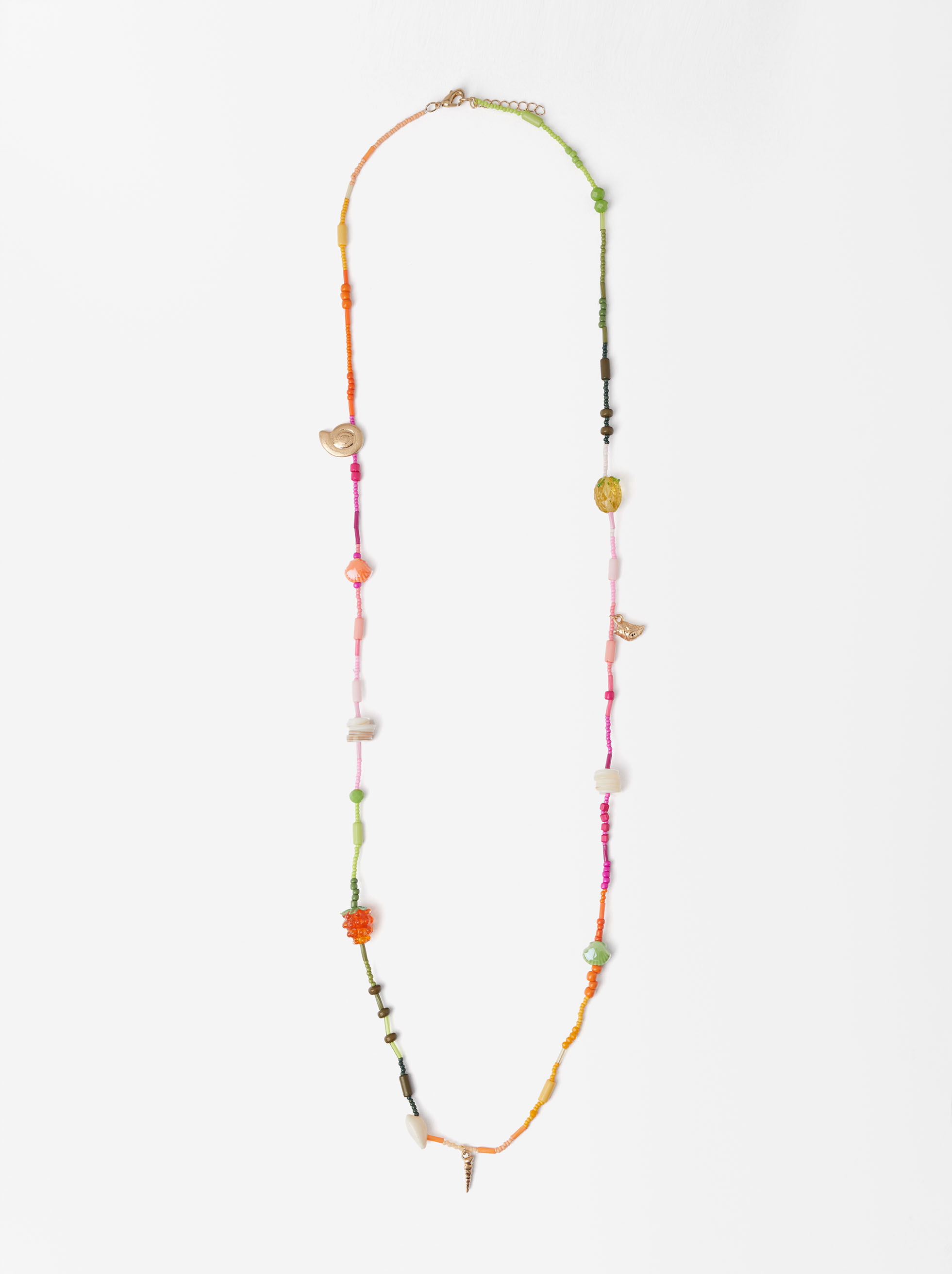 Lange Halskette Mit Kristall-Anhängern image number 1.0