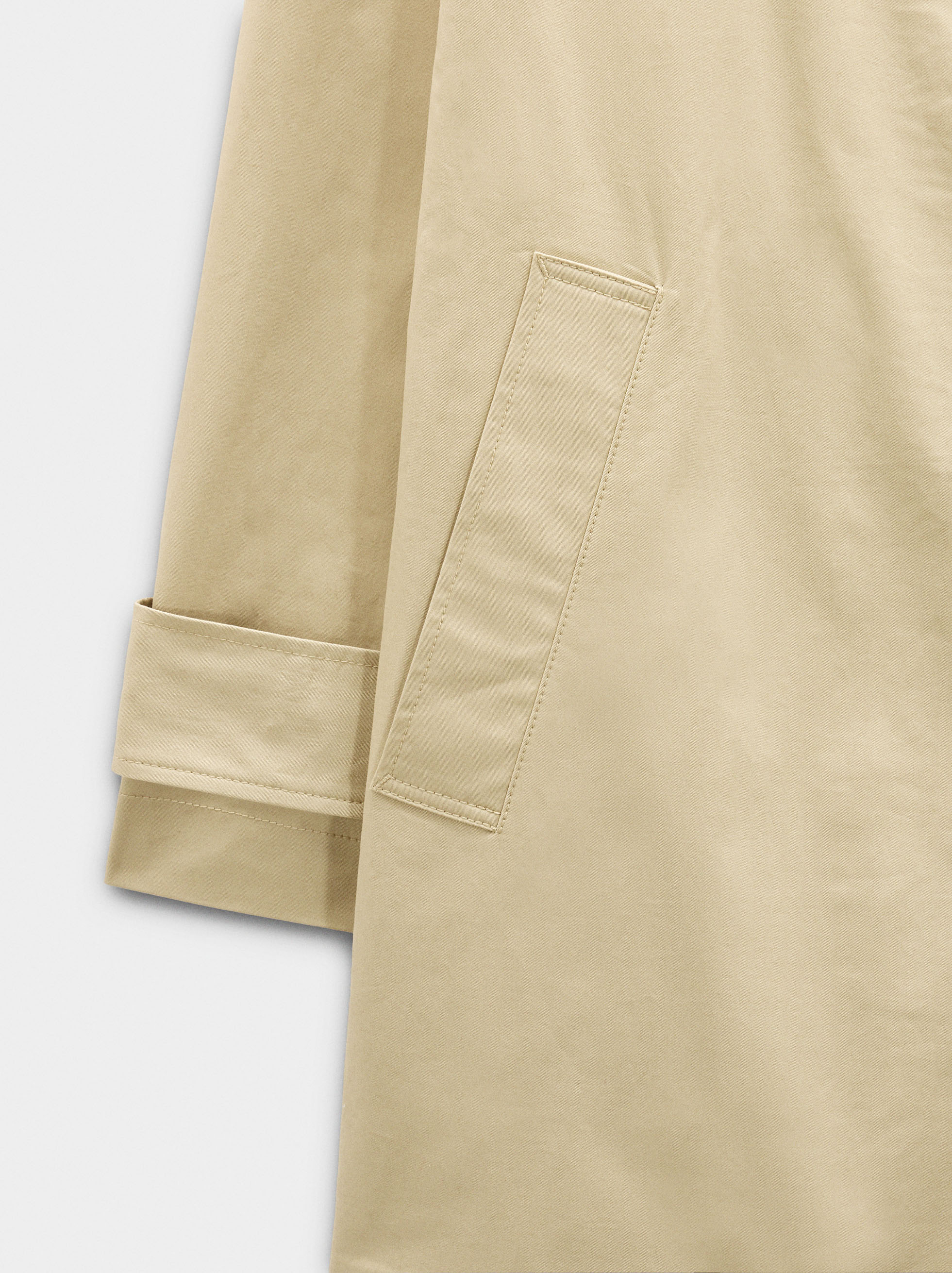 Midi cotton trench with pockets image number 5.0