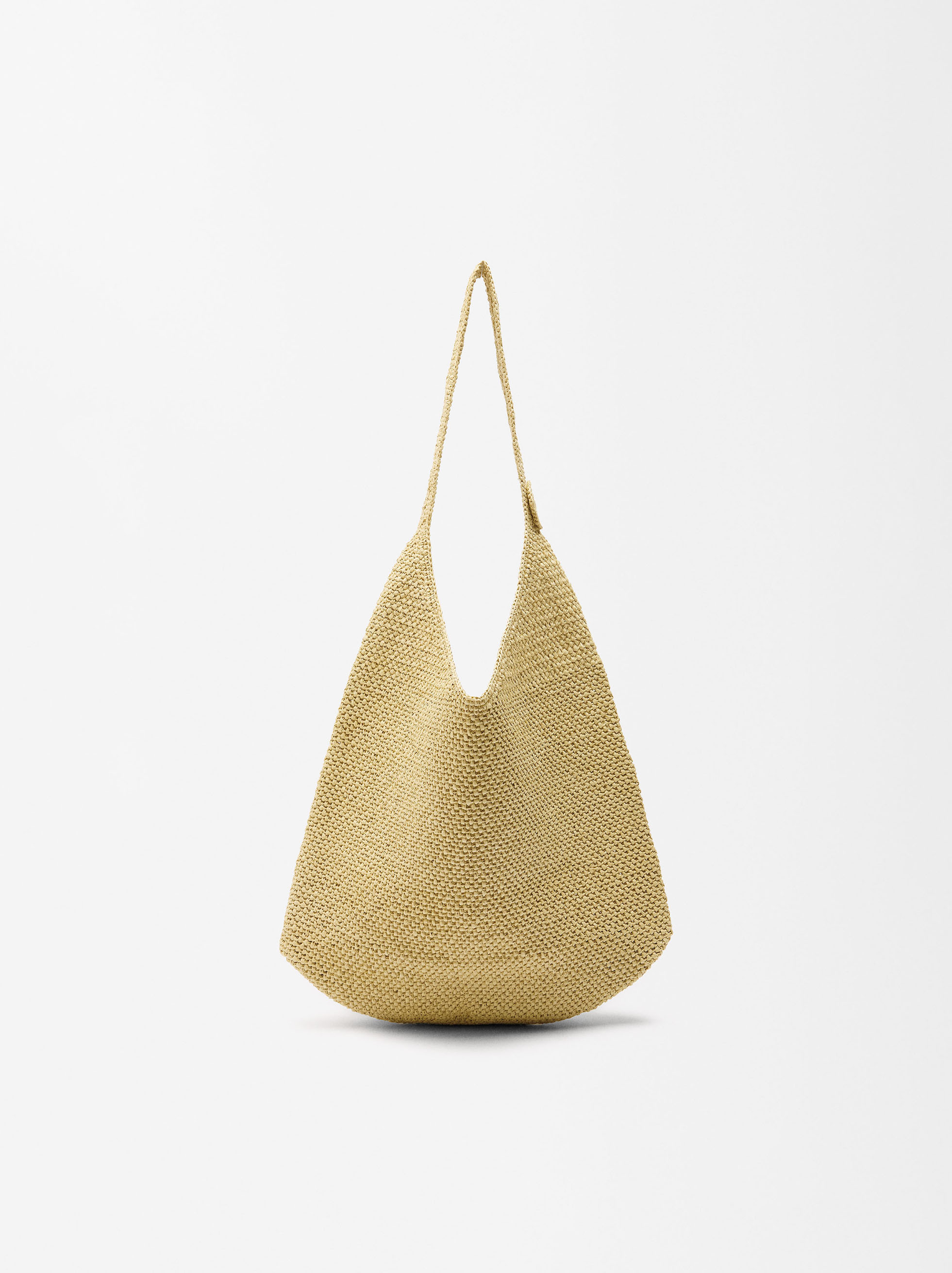Straw-effect shoulder bag with side detail image number 5.0