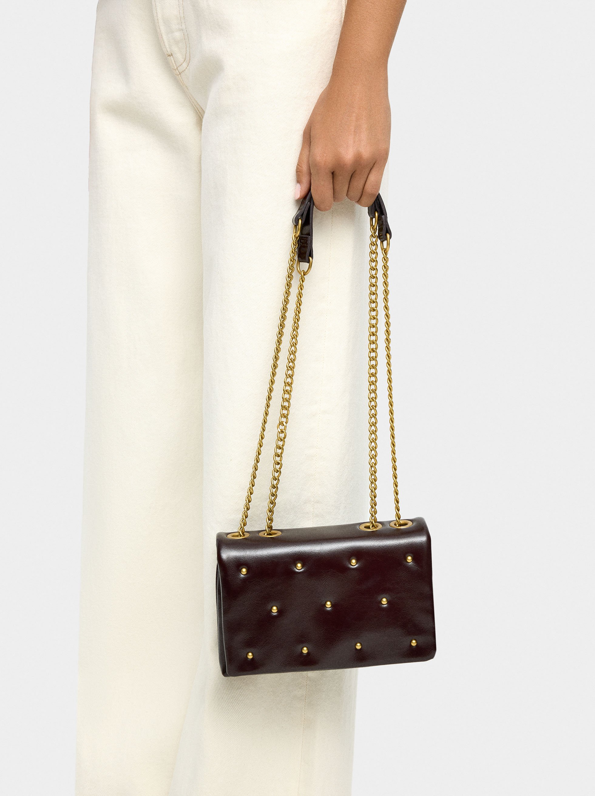 Double shoulder bag with studs image number 1.0