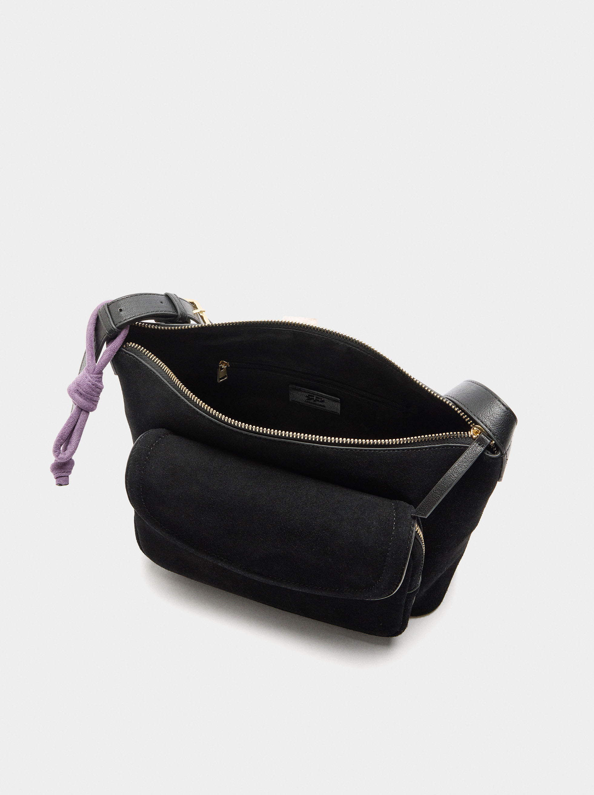 Shoulder bag with leather image number 4.0