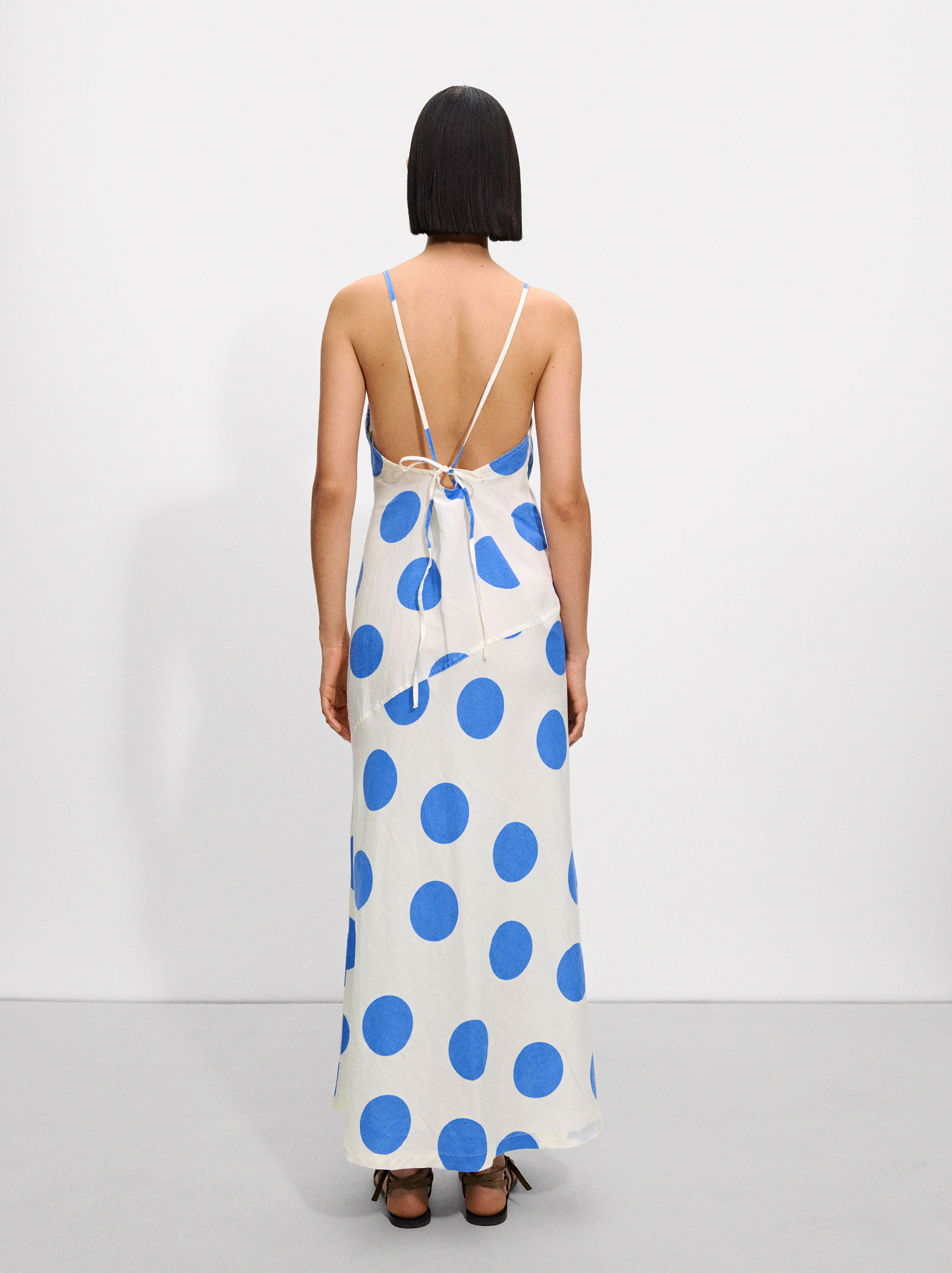 Polka dot long dress image number 3.0