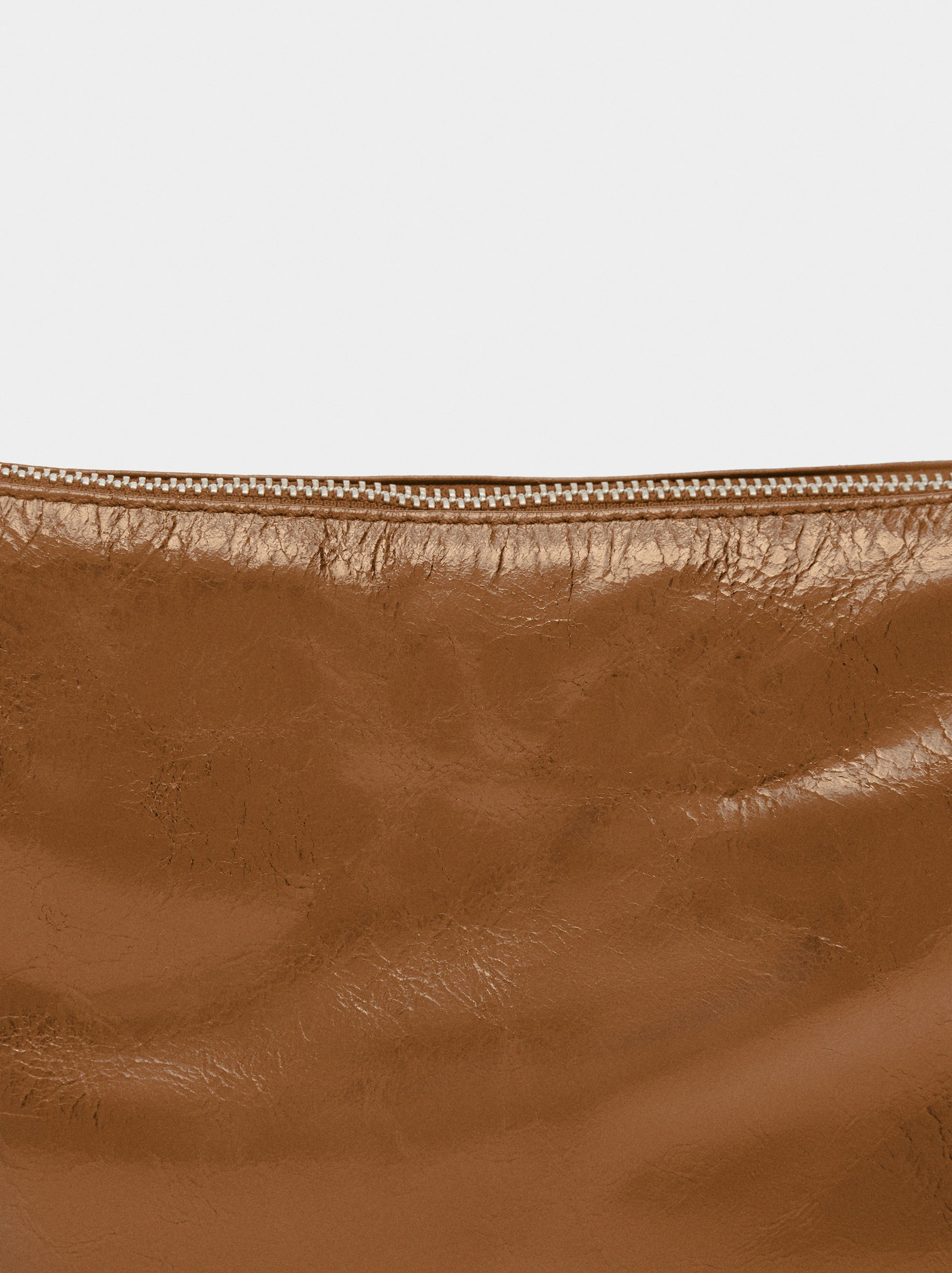 Leather hobo bag with studs image number 7.0