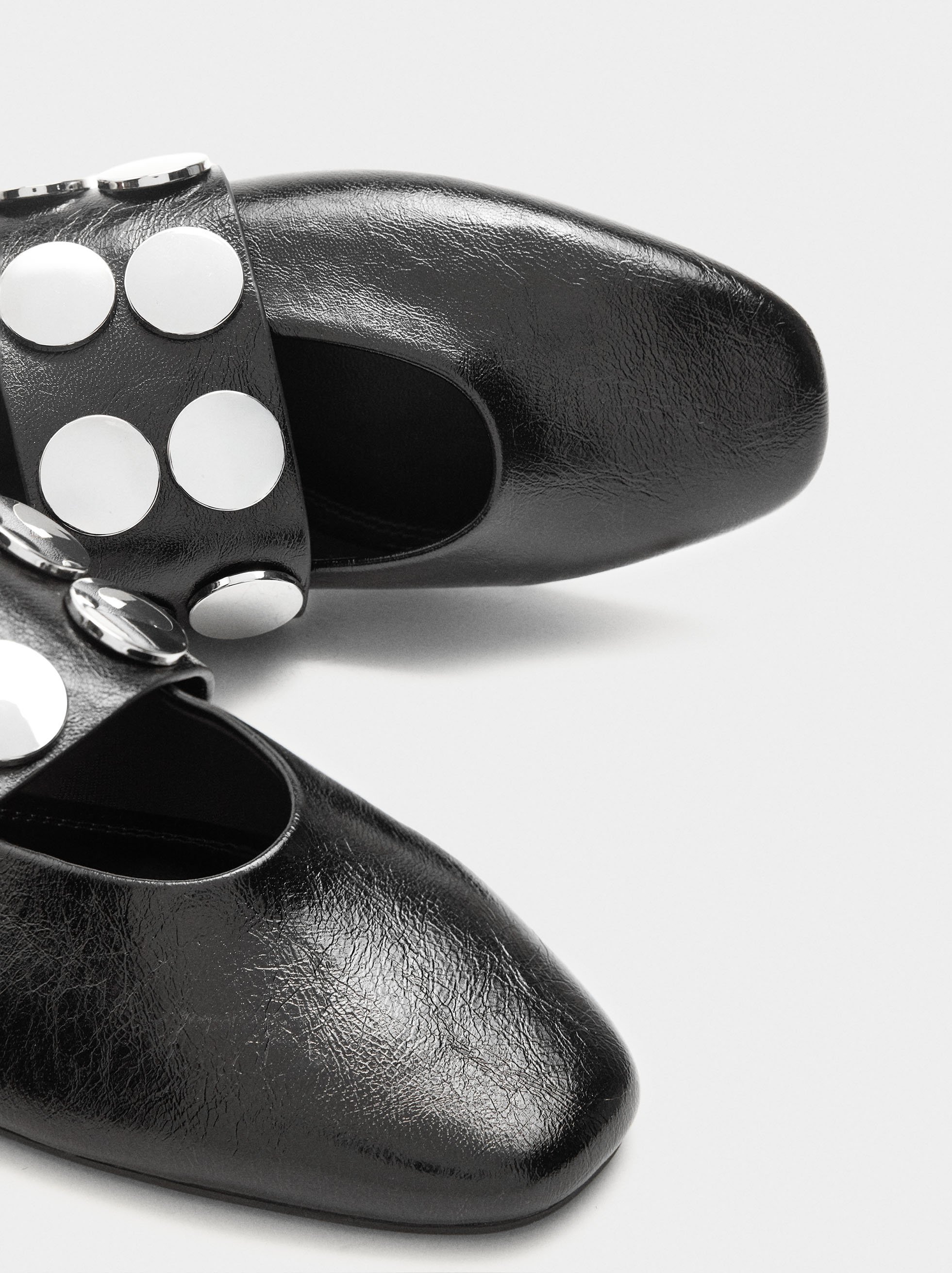 Ballet flats with strap and studs image number 4.0