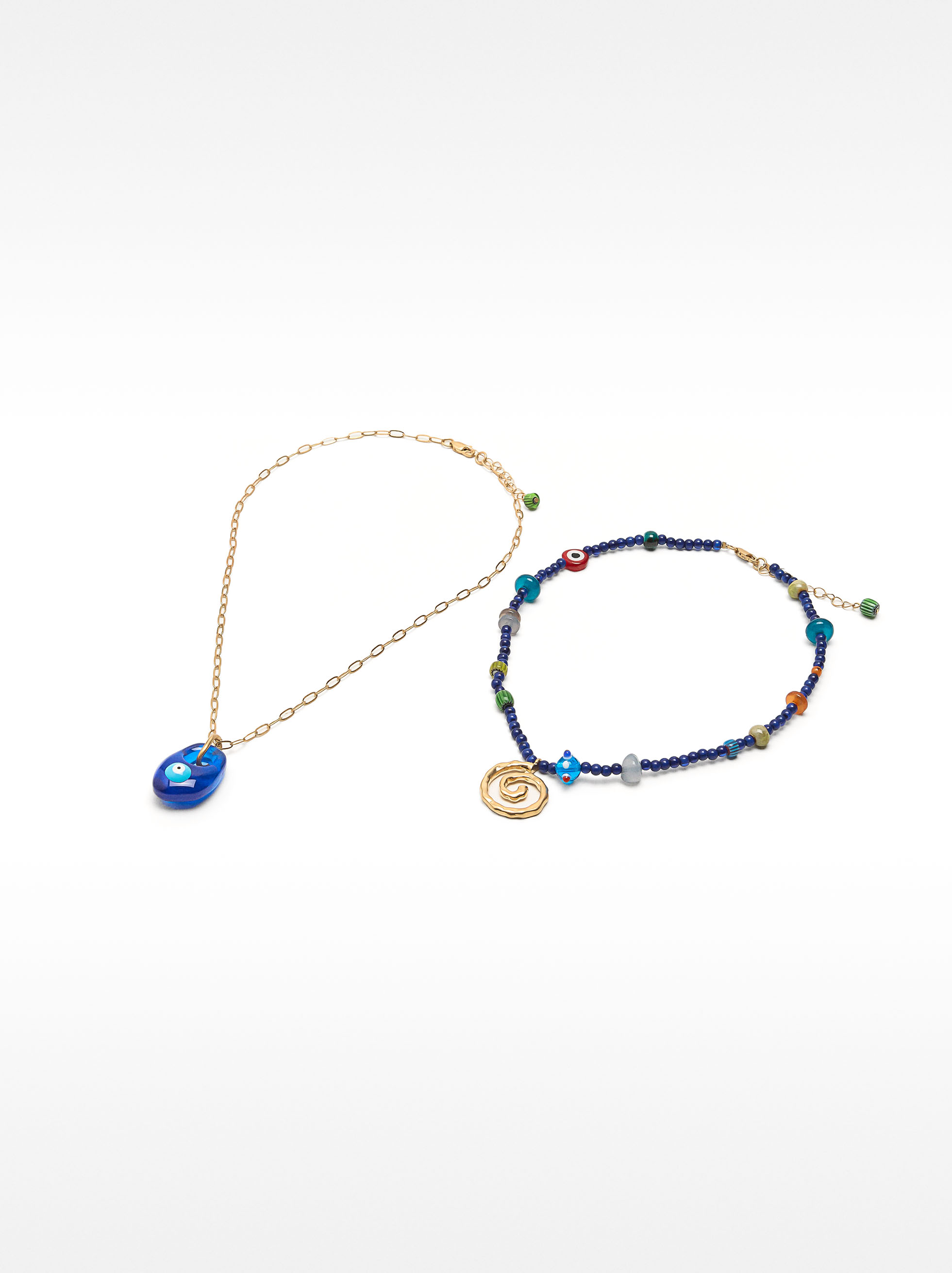 Set of chain and bead necklaces image number 3.0