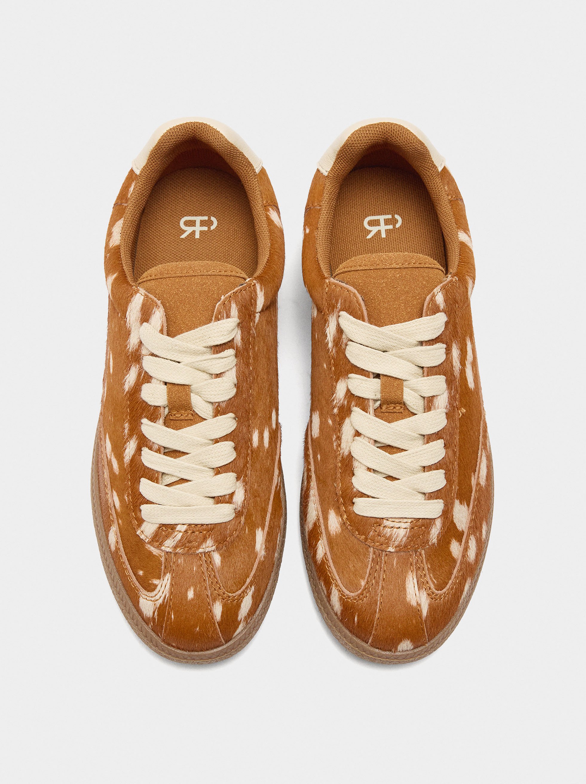 Leather sneakers with animal print image number 0.0