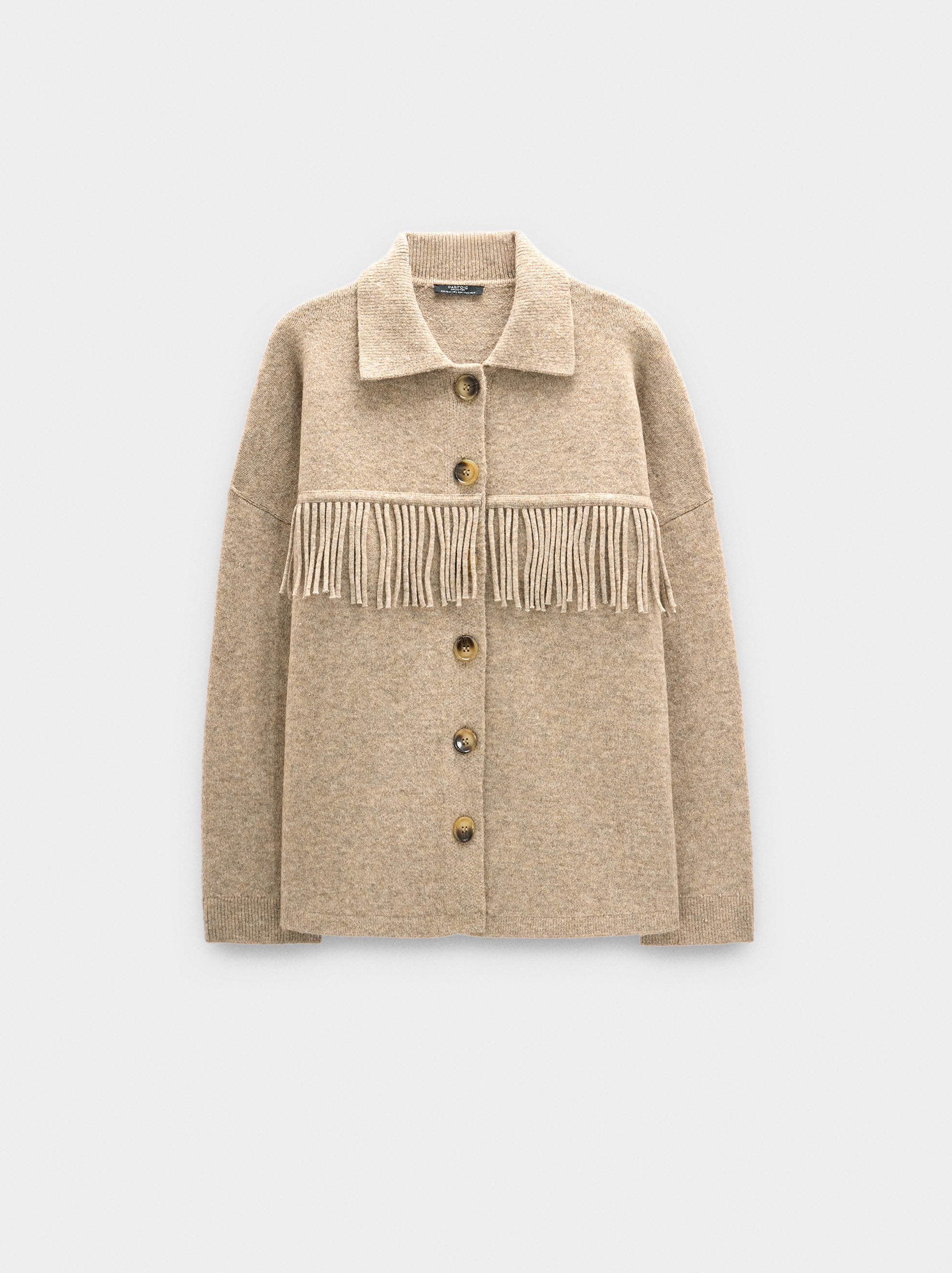 Knit cardigan with fringes image number 4.0