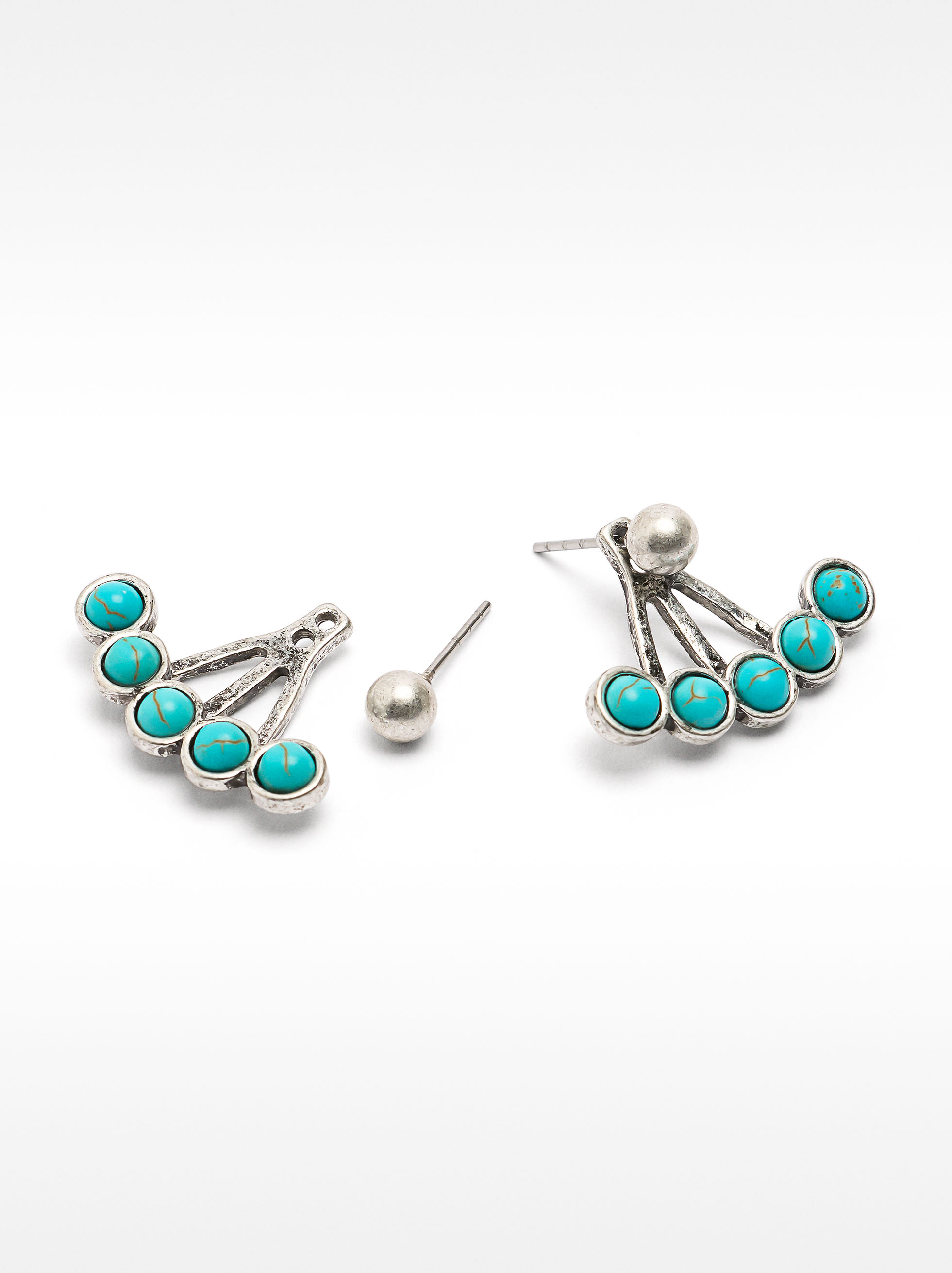 Pendientes ear jacket con piedras image number 2.0