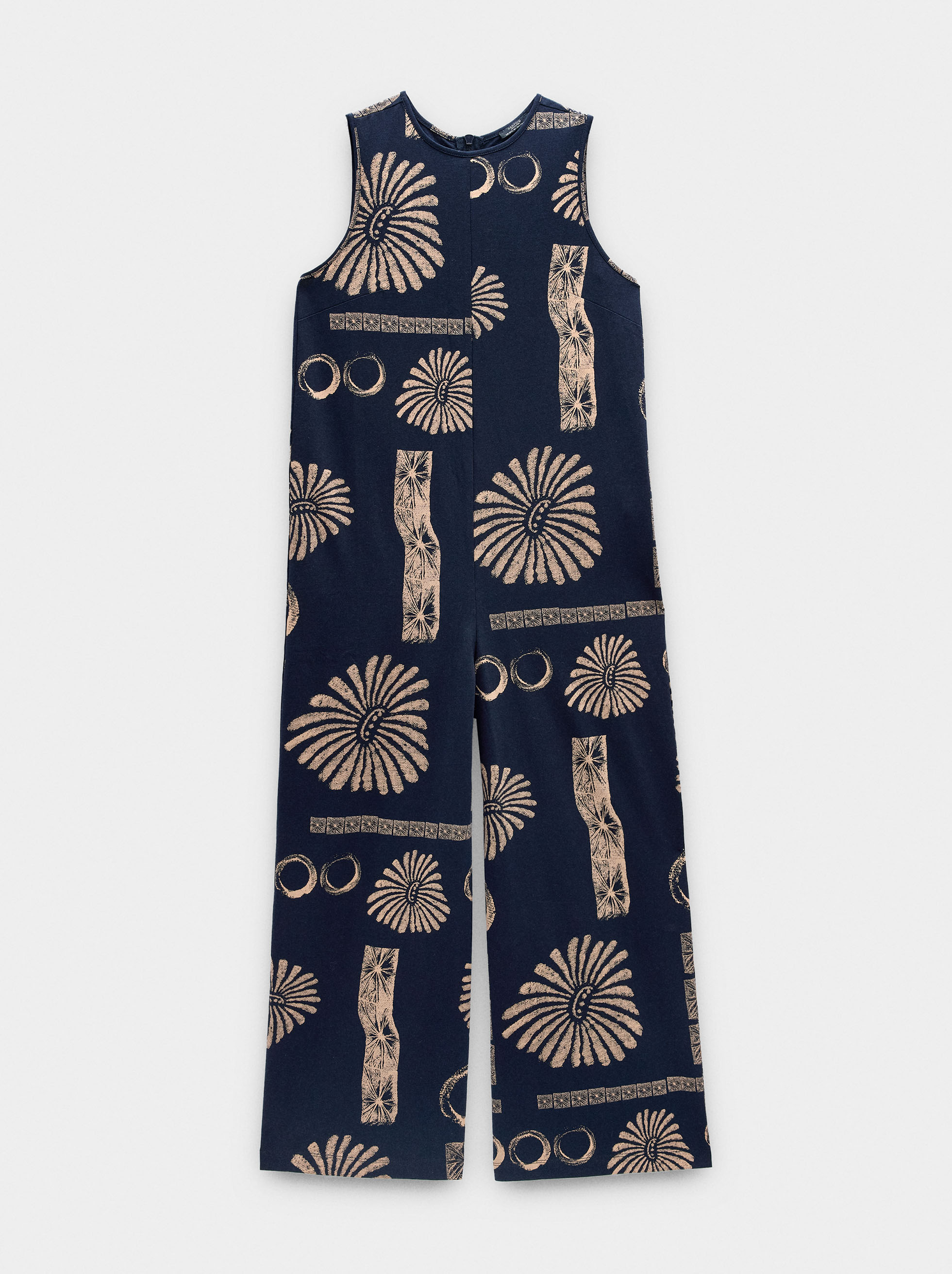 Printed jumpsuit 100% cotton image number 4.0
