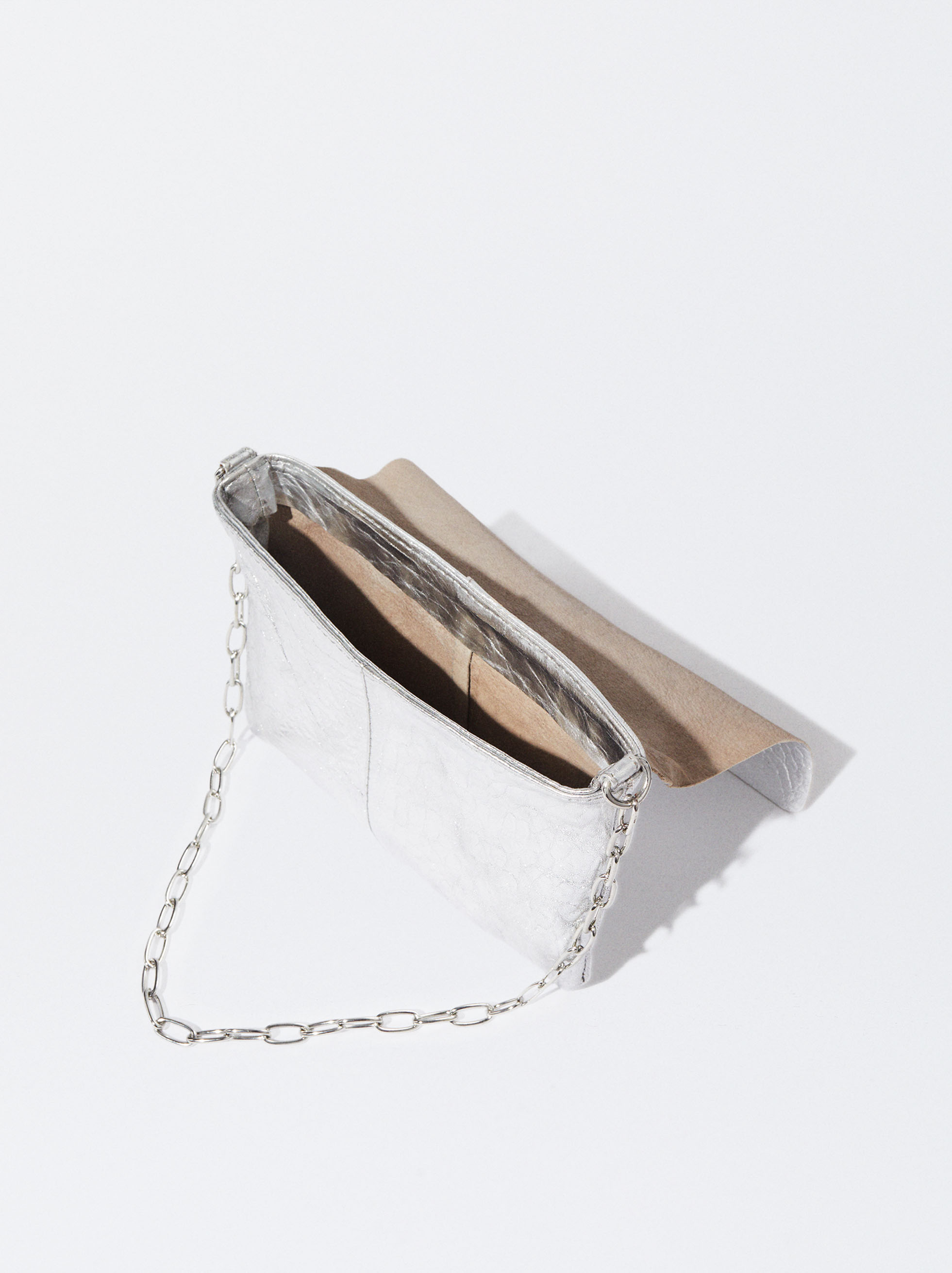 Metallic leather hot sale shoulder bag