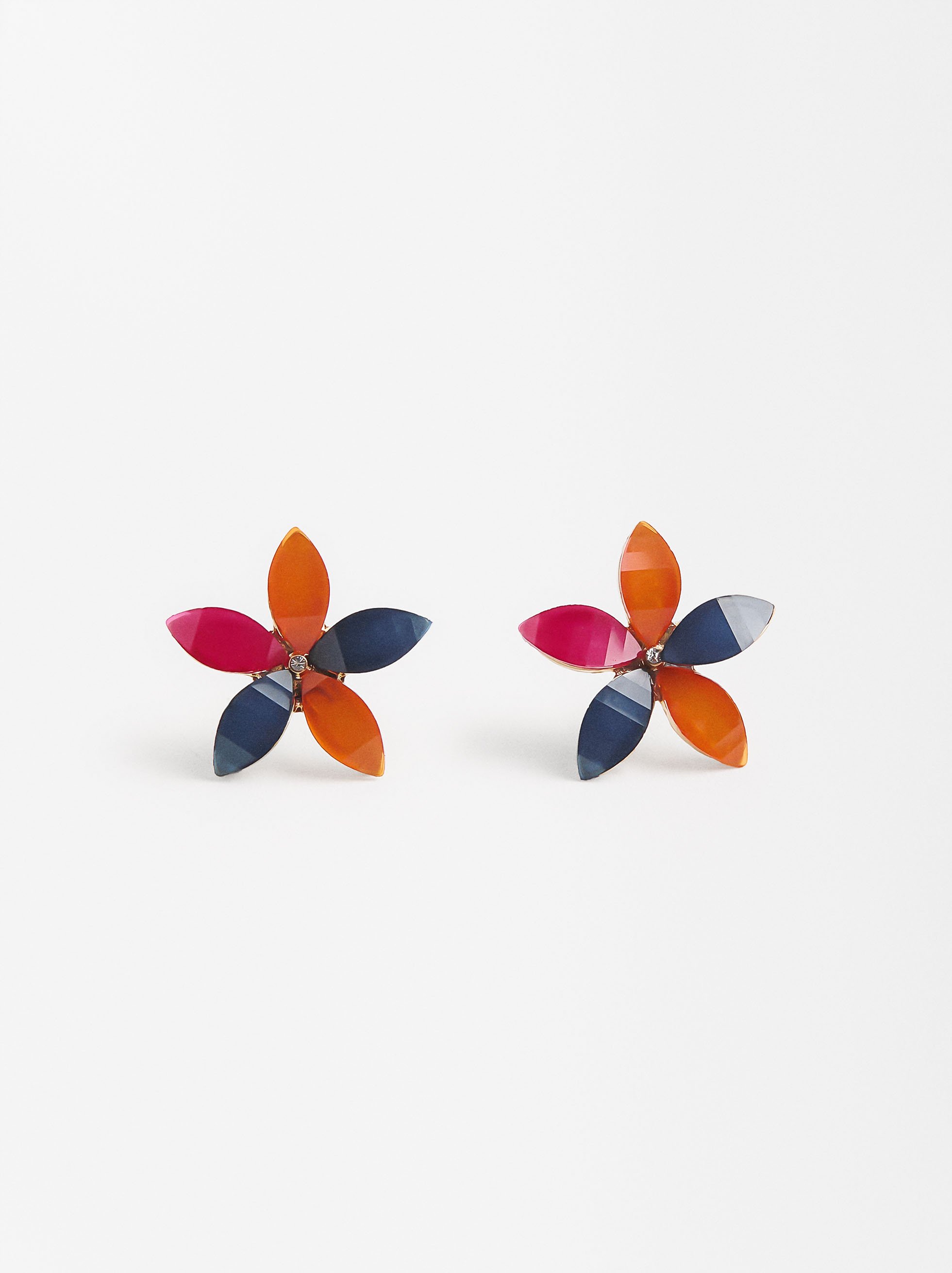 Flower earrings with resin image number 0.0