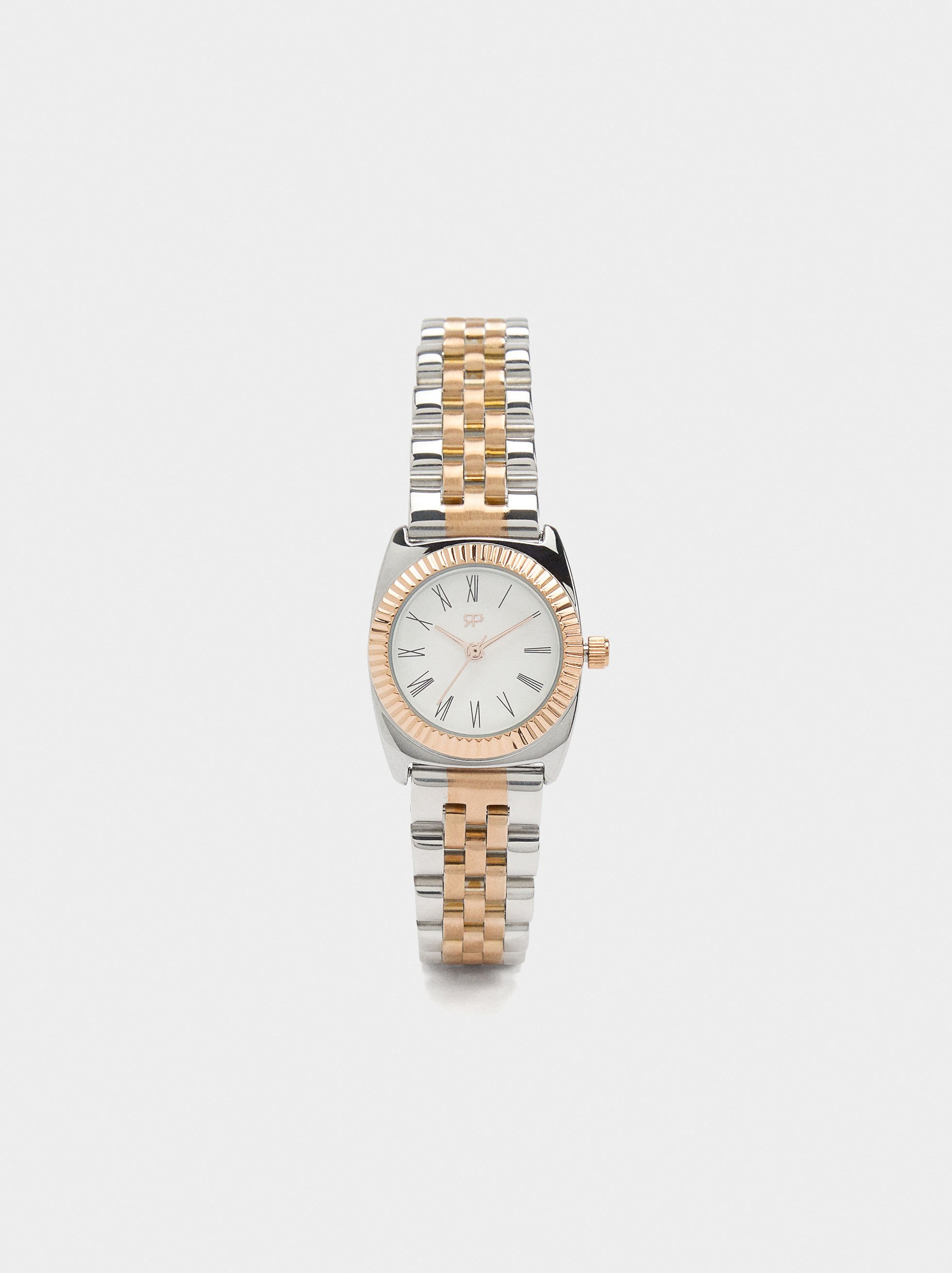 Watch with stainless steel wristband image number 0.0
