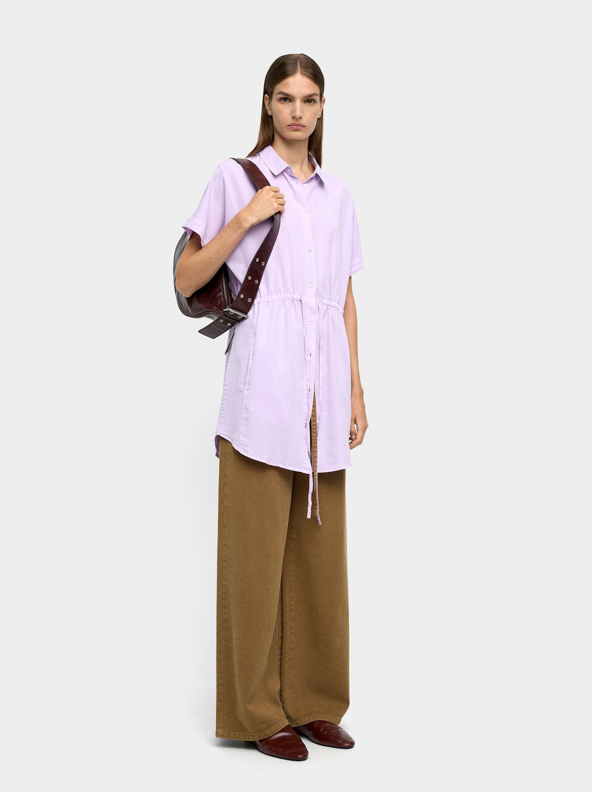 100% lyocell shirt dress image number 0.0