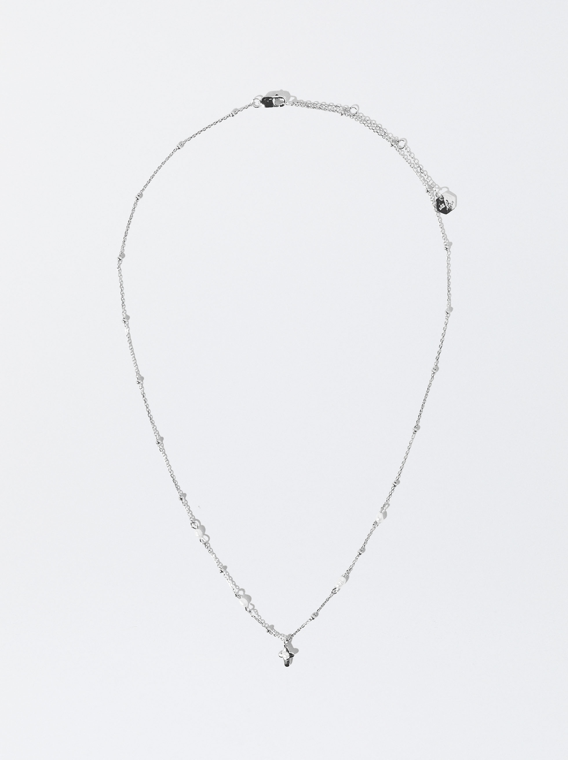 Kurze Halskette Aus 925er Silber Mit Perle image number 2.0