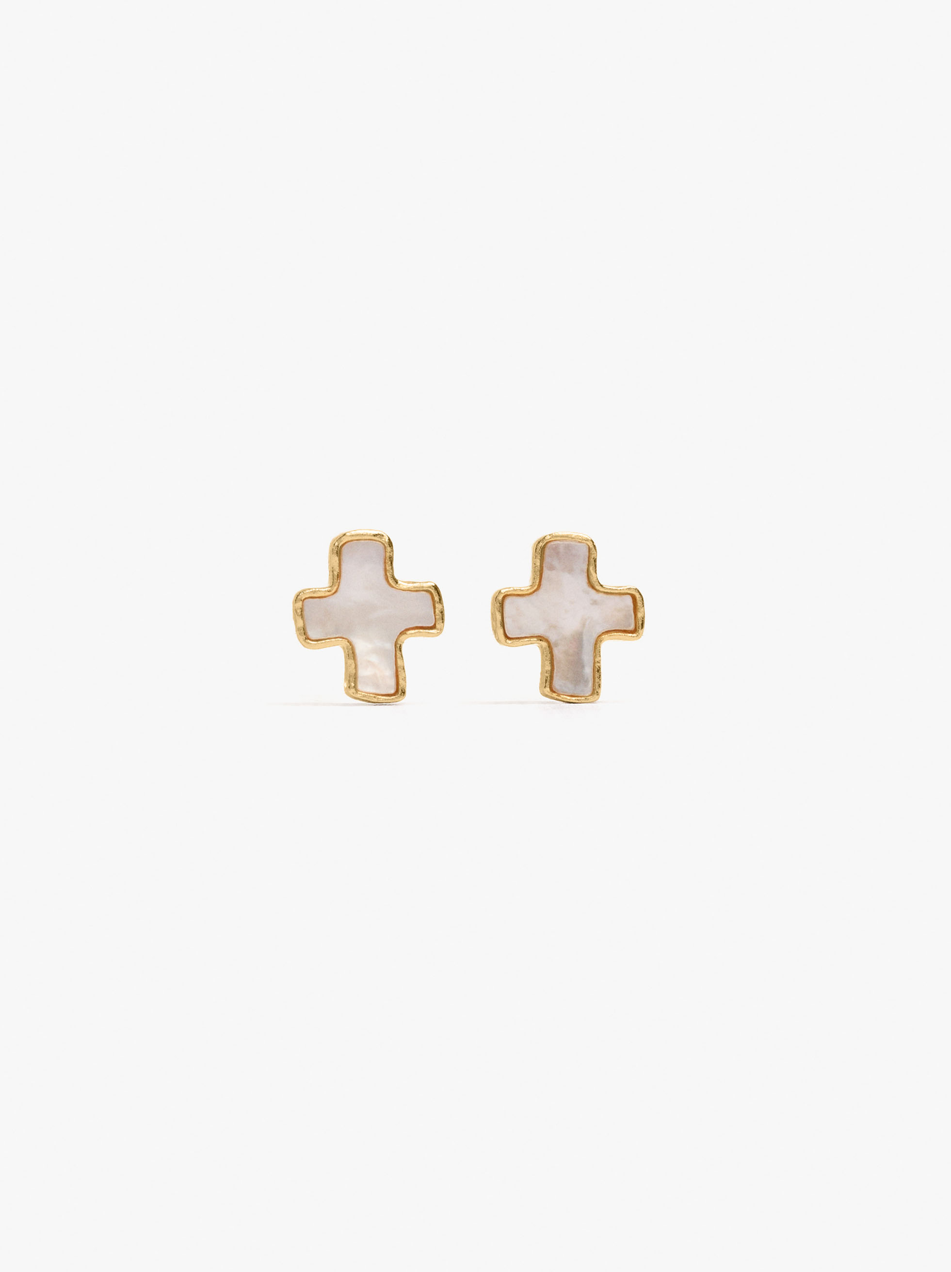 Boucles d'oreilles avec coquillages bain plaqu&eacute; or 18 ct - argent sterling 925 image number 0.0