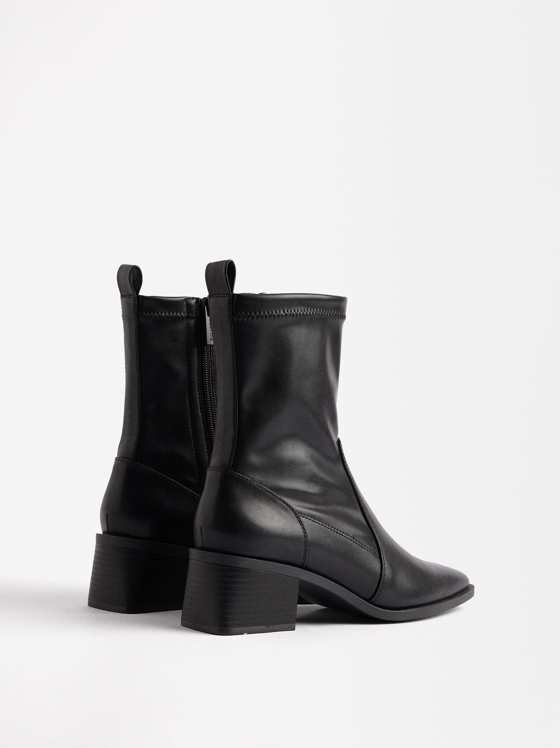 Elastic ankle boots with heels and stitching image number 3.0